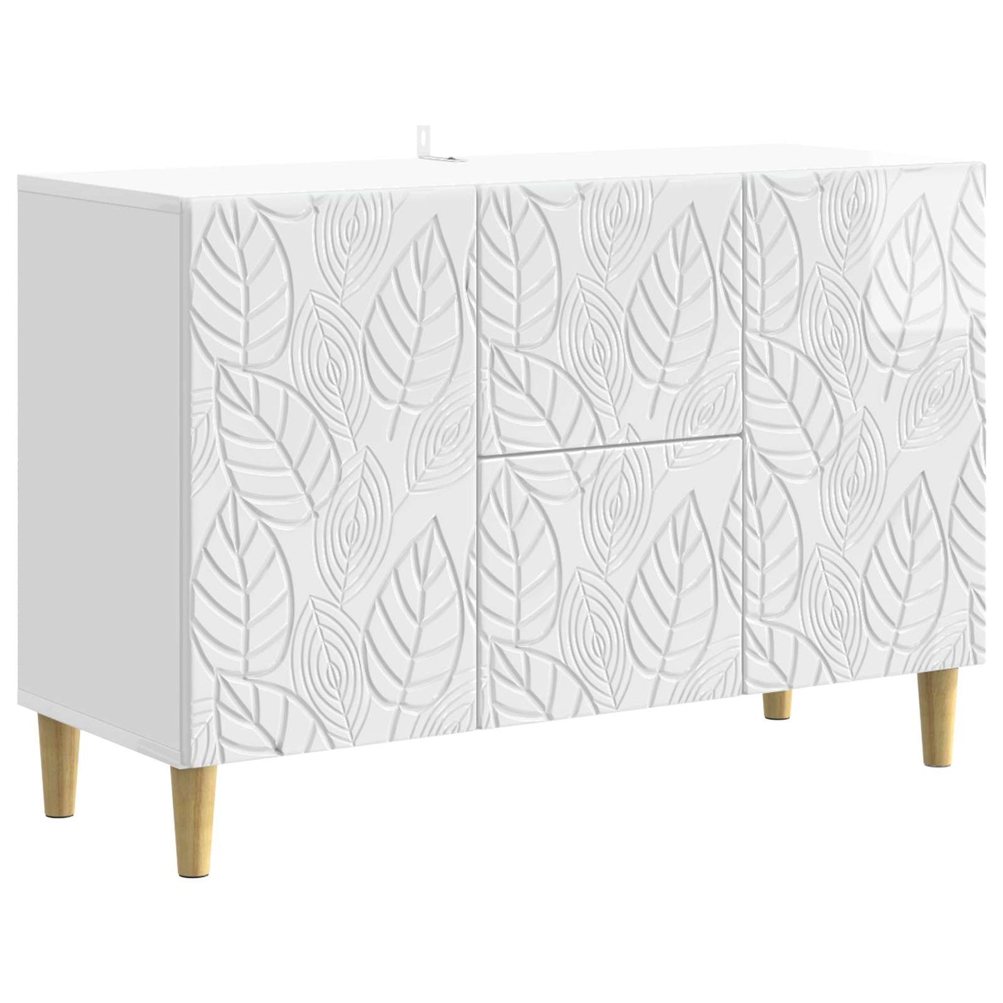 Sideboard High Gloss White 89 x 34.5 x 60 cm Engineered Wood