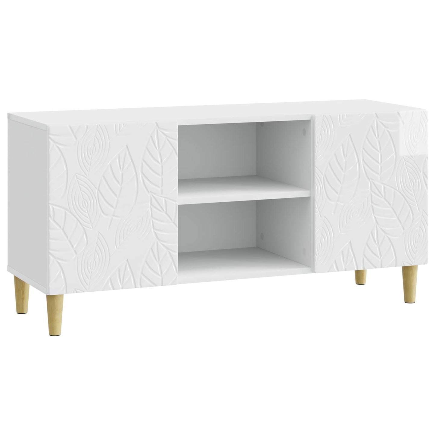 TV Cabinet 102 x 34.5 x 50 cm High Gloss White Engineered Wood