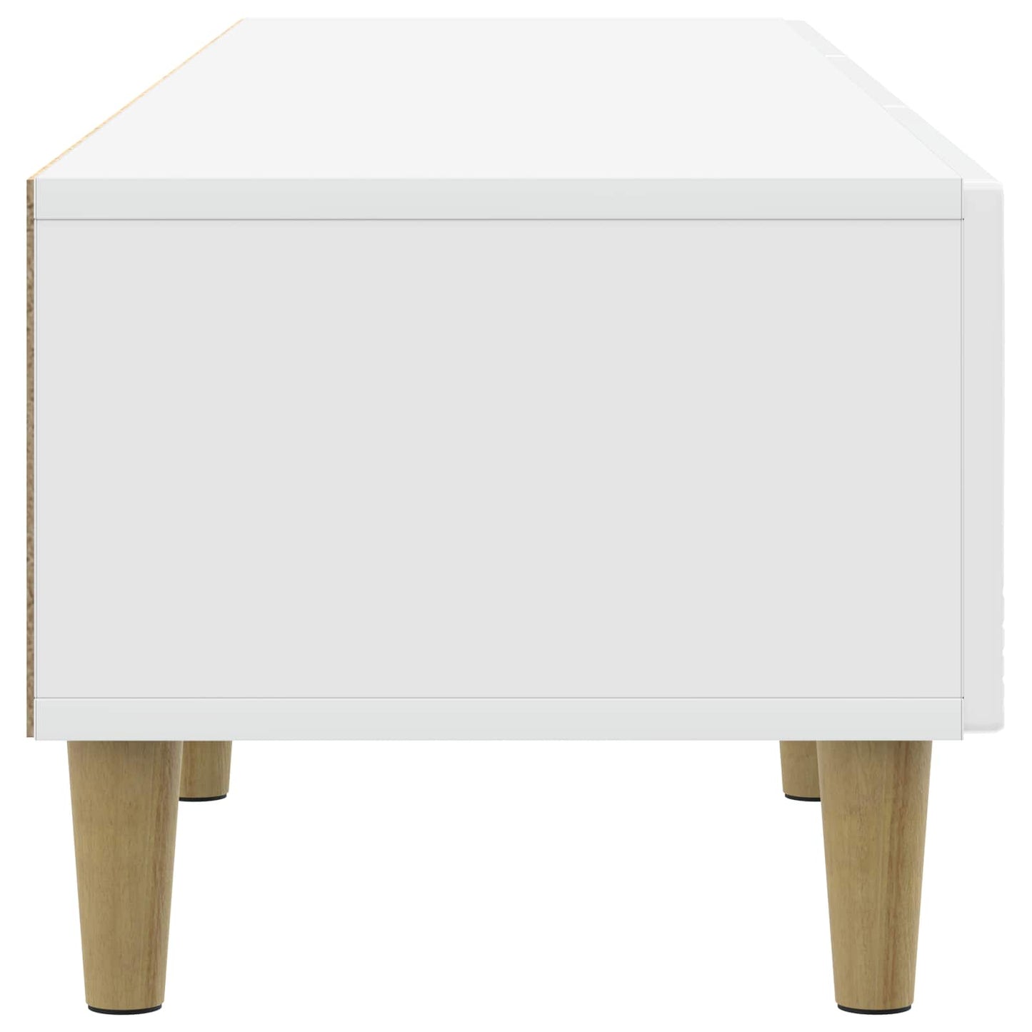 TV Cabinet 147 x 34.5 x 30 cm High Gloss White Engineered Wood