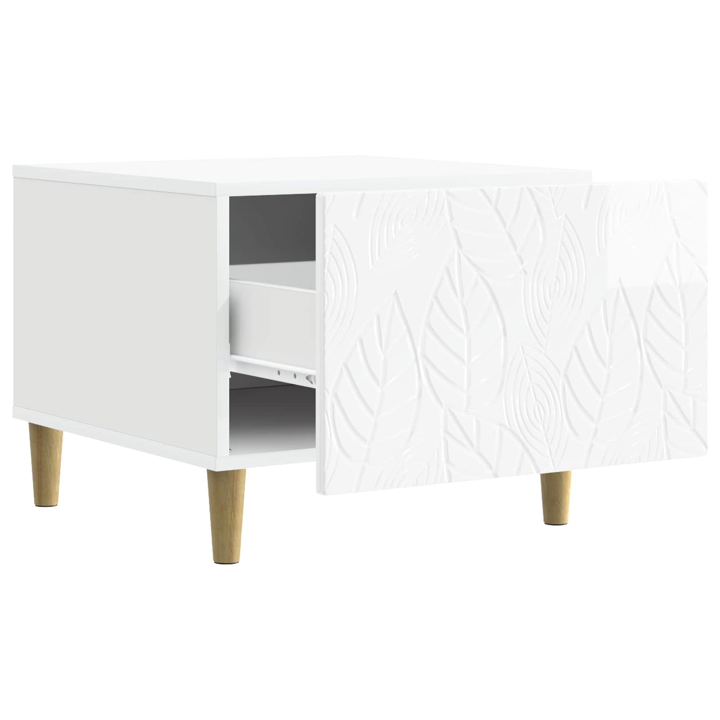 Coffee Table High Gloss White 50 x 49 x 40 cm Engineered Wood