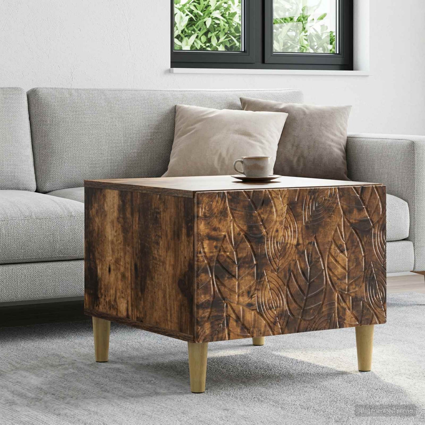 Coffee Table Smoked Oak 50 x 49 x 40 cm Engineered Wood