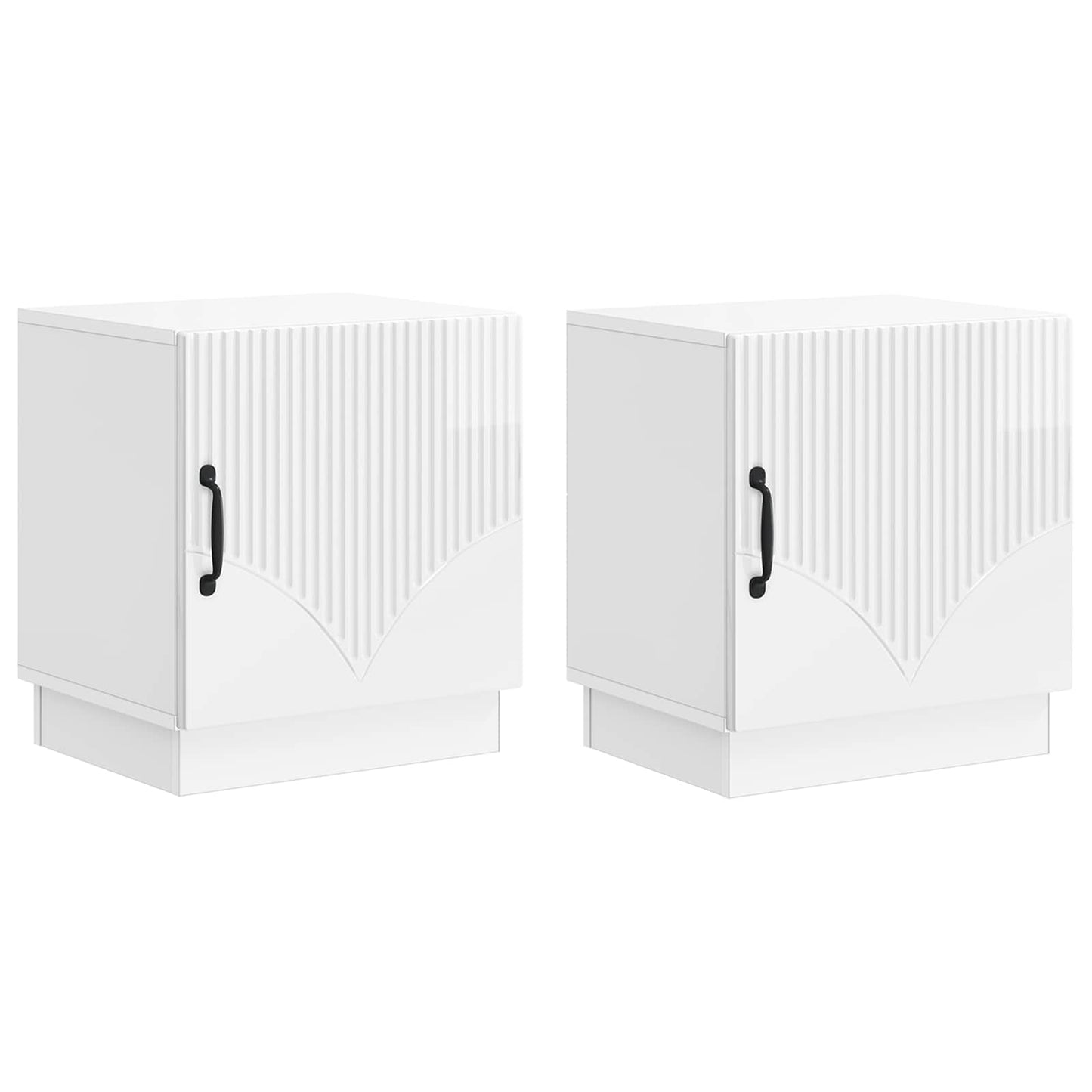 Bedside Table 2 pcs High Gloss White 43 x 34.5 x 47 cm