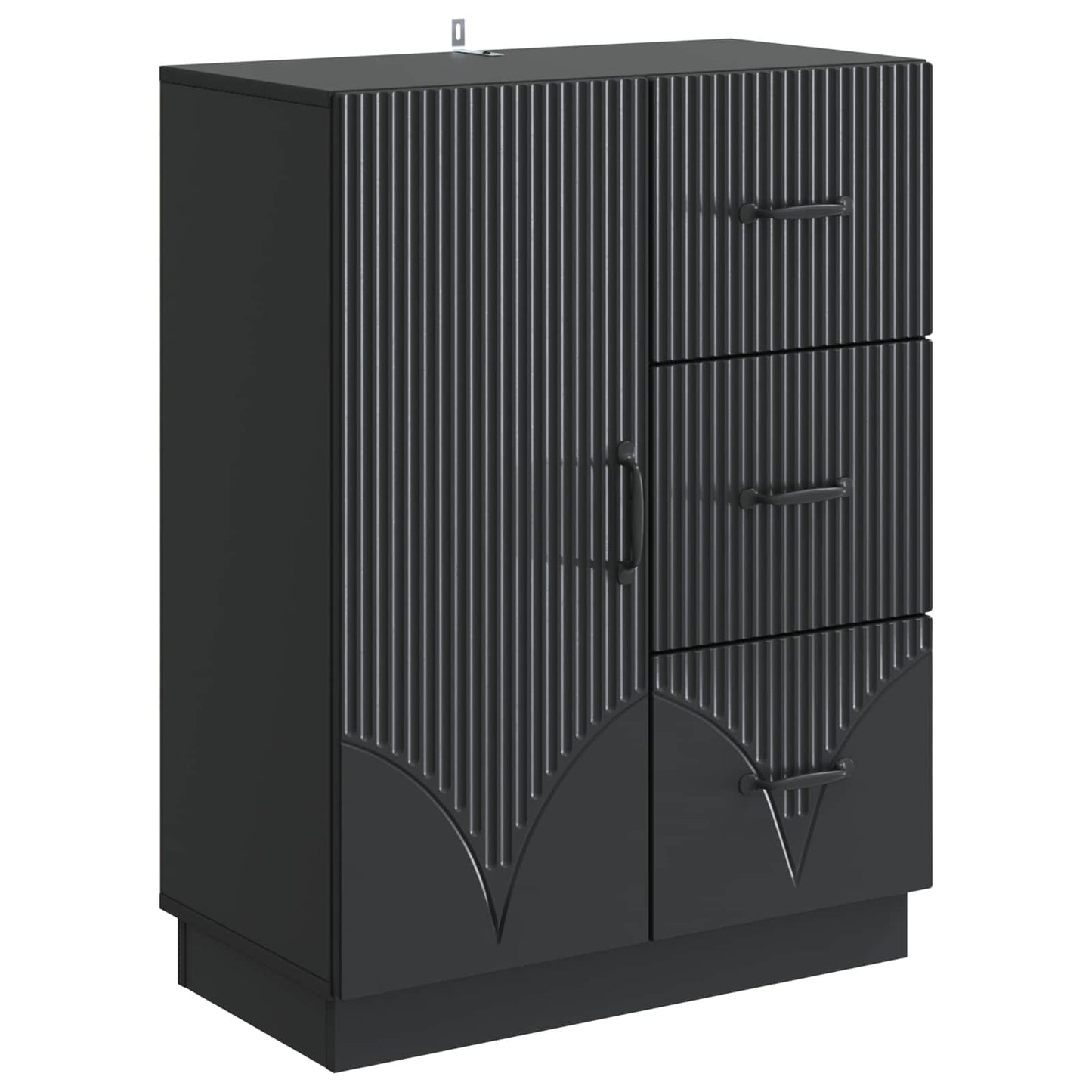 Sideboard with Drawer Black 66 x 34.5 x 87 cm Engineered Wood