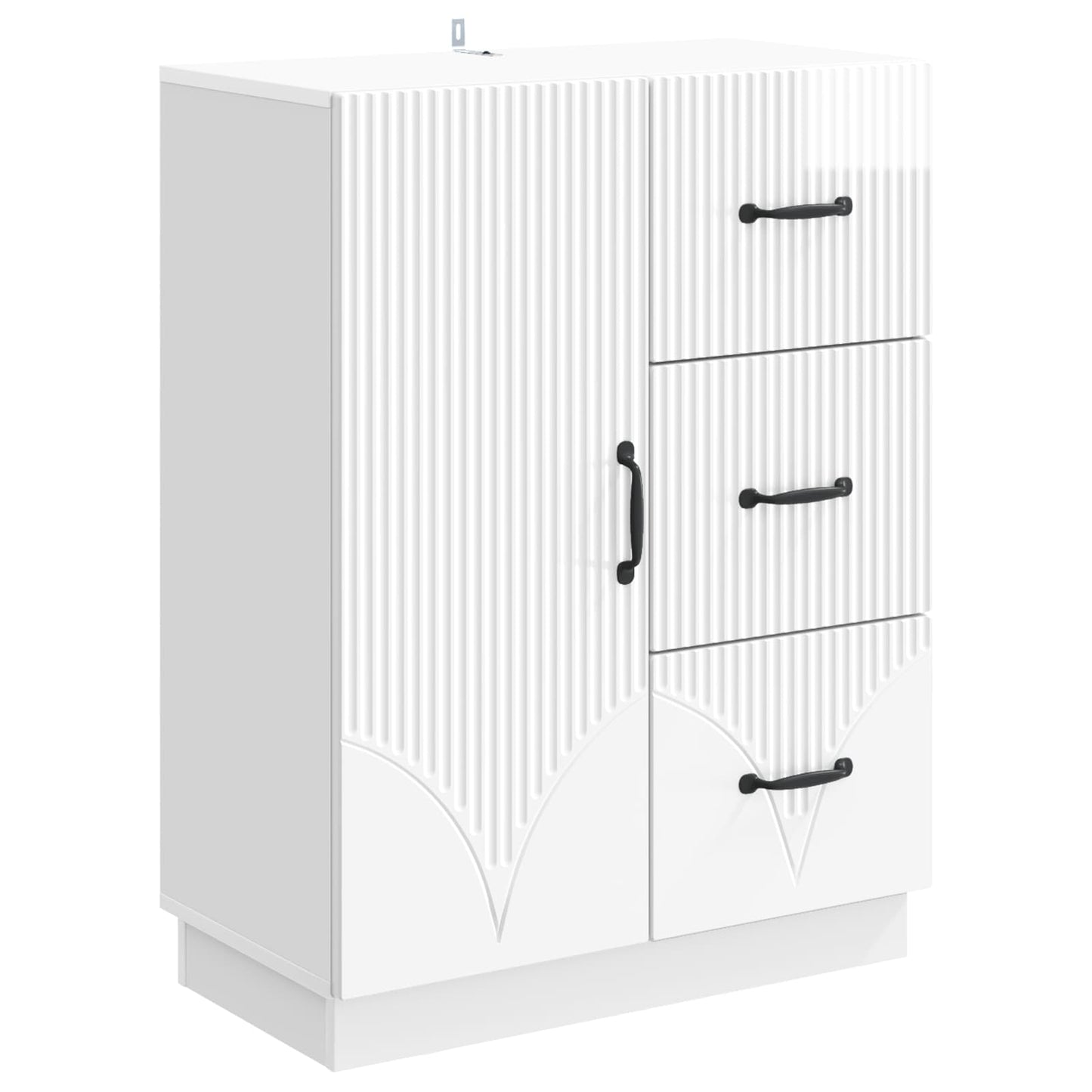 Sideboard High Gloss White 66 x 34.5 x 87 cm Engineered Wood