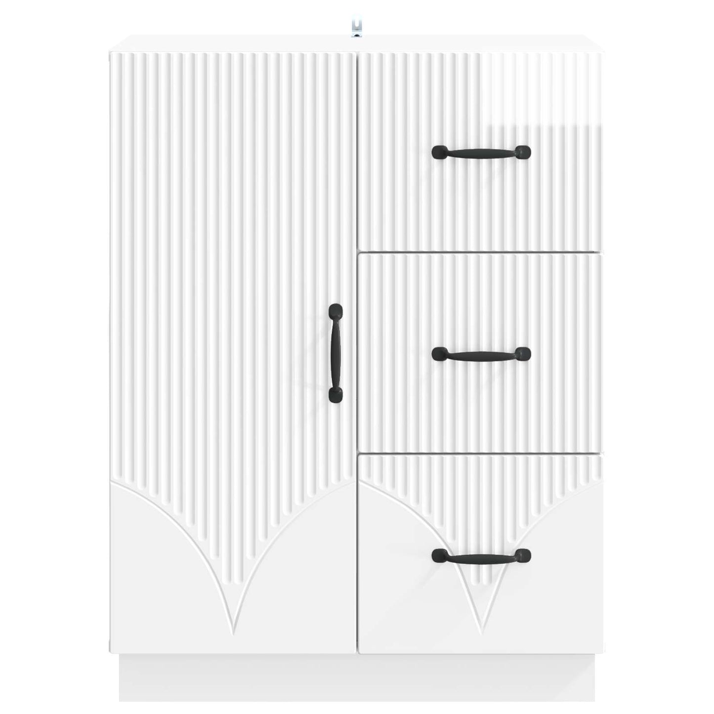 Sideboard High Gloss White 66 x 34.5 x 87 cm Engineered Wood