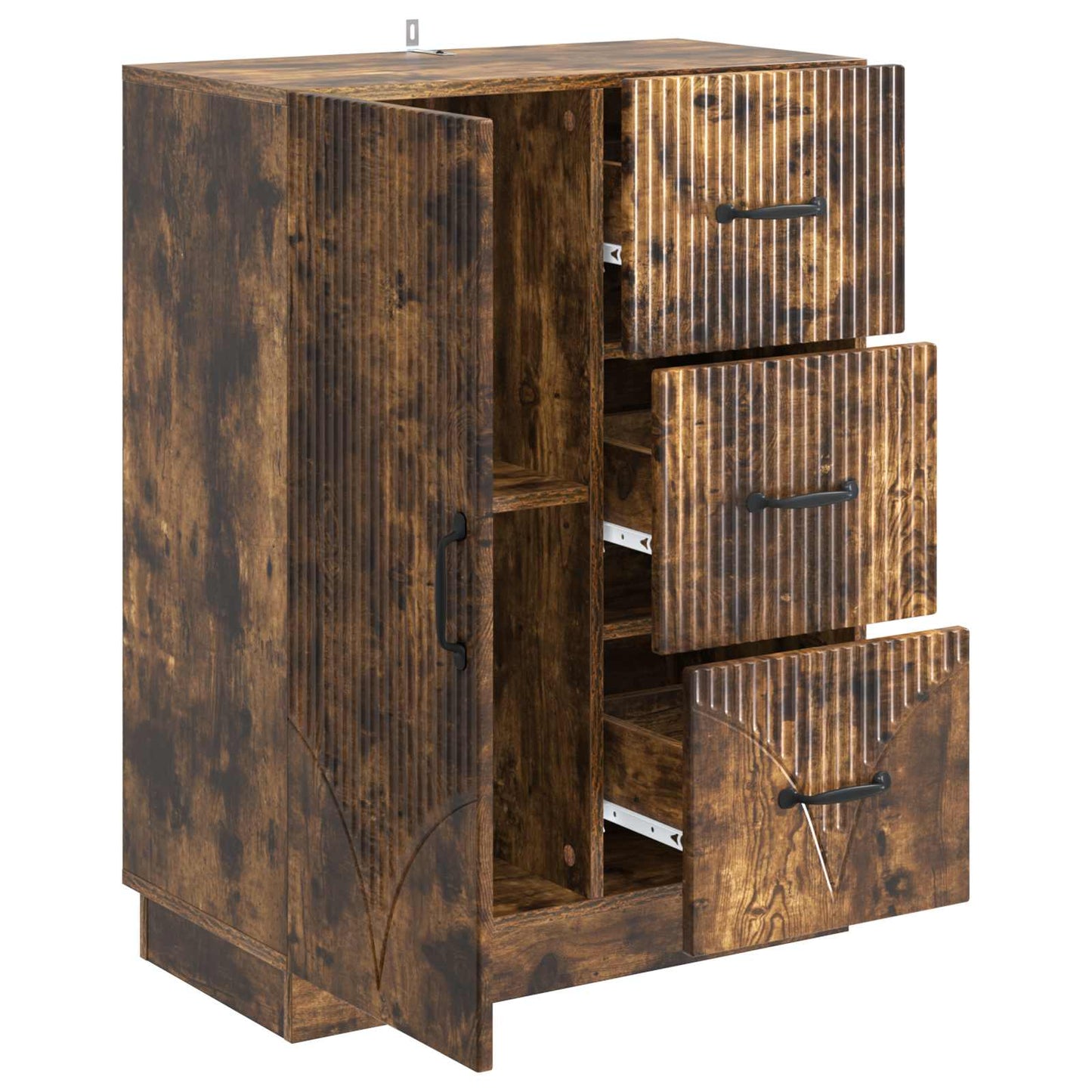 Sideboard Smoked Oak 66 x 34.5 x 87 cm Engineered Wood