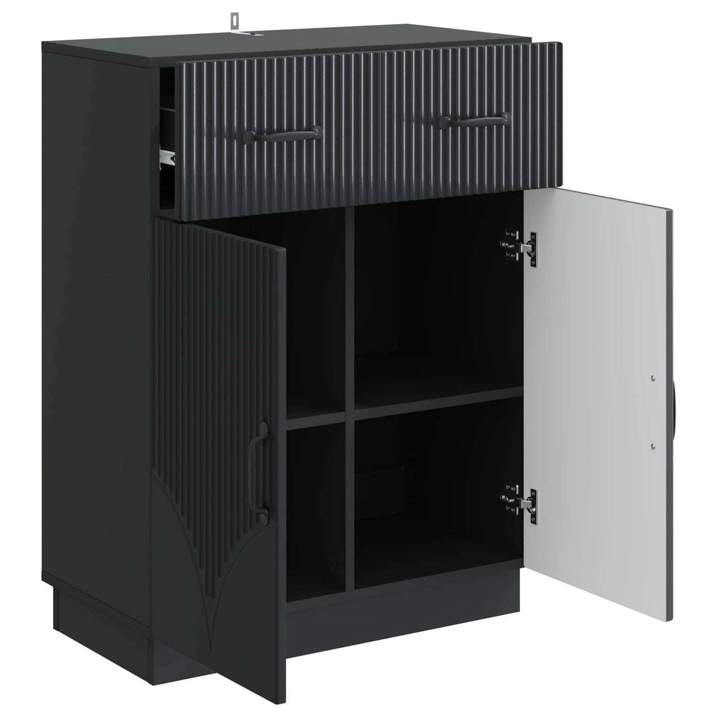 Sideboard with Drawer Black 66 x 34.5 x 87 cm Engineered Wood