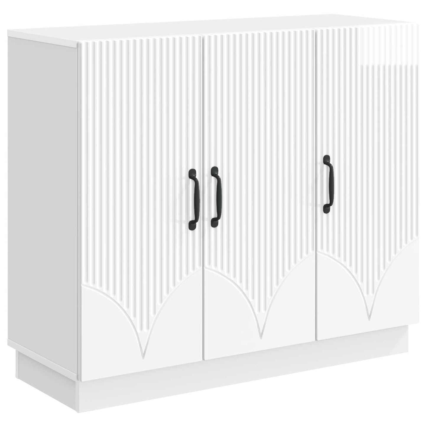 Sideboard High Gloss White 89 x 34.5 x 77 cm Engineered Wood