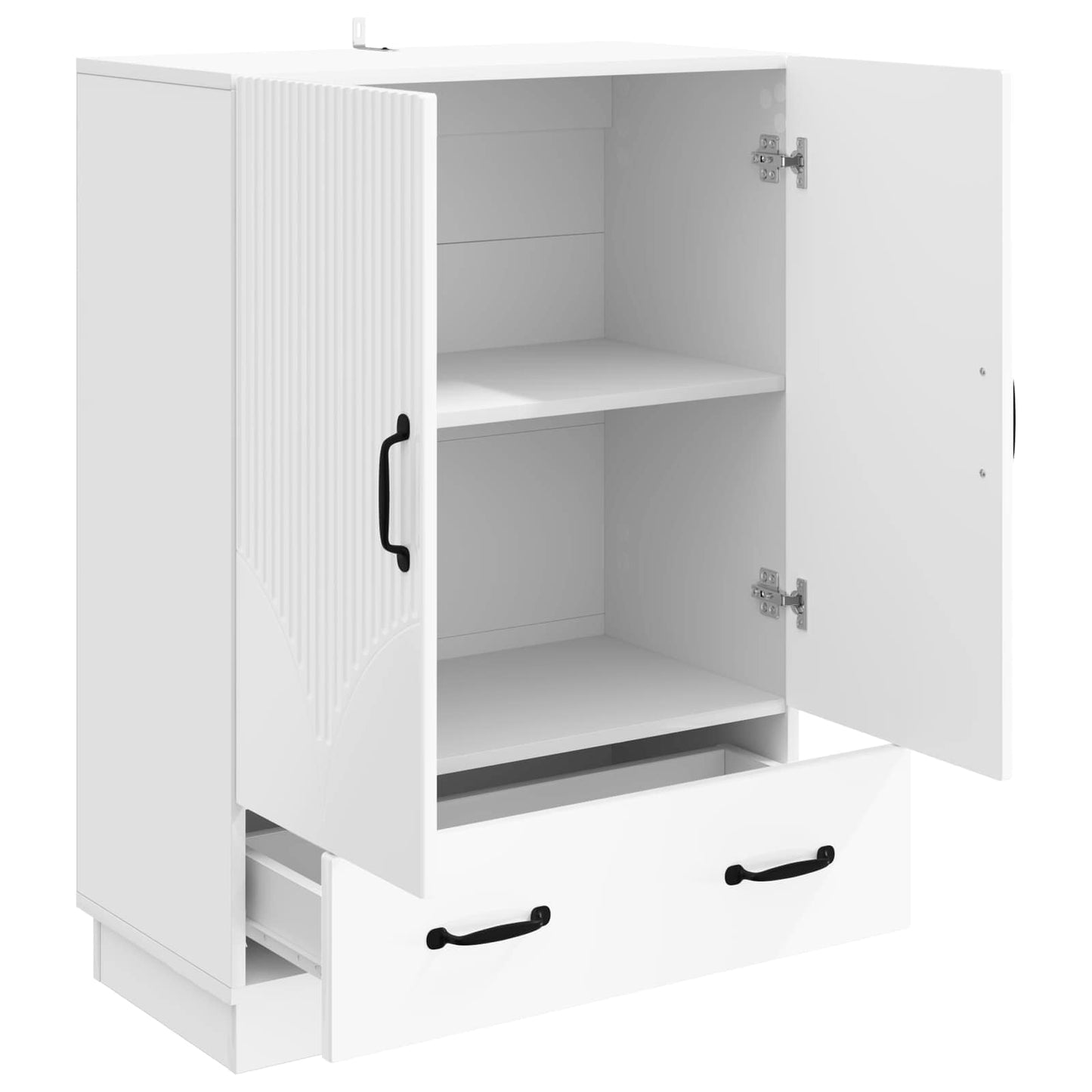 Sideboard High Gloss White 66 x 34.5 x 92 cm Engineered Wood