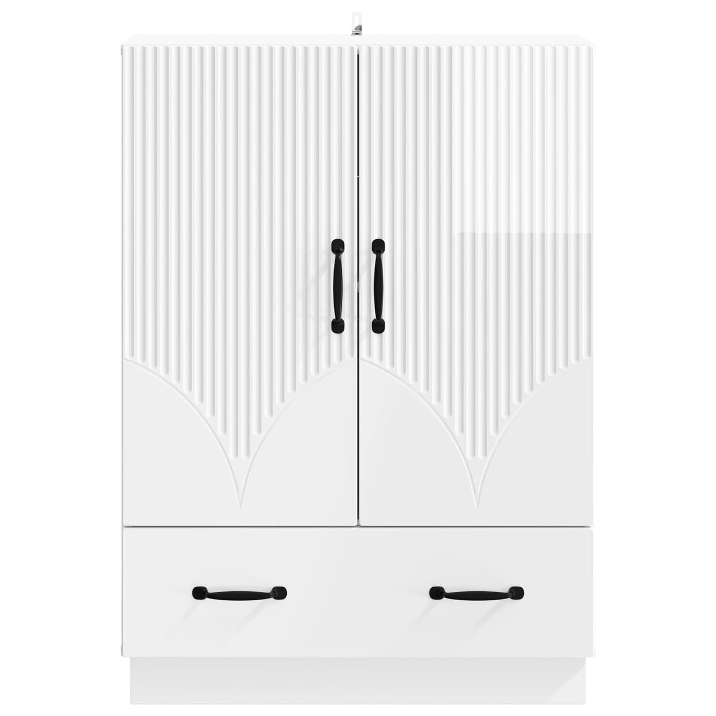 Sideboard High Gloss White 66 x 34.5 x 92 cm Engineered Wood