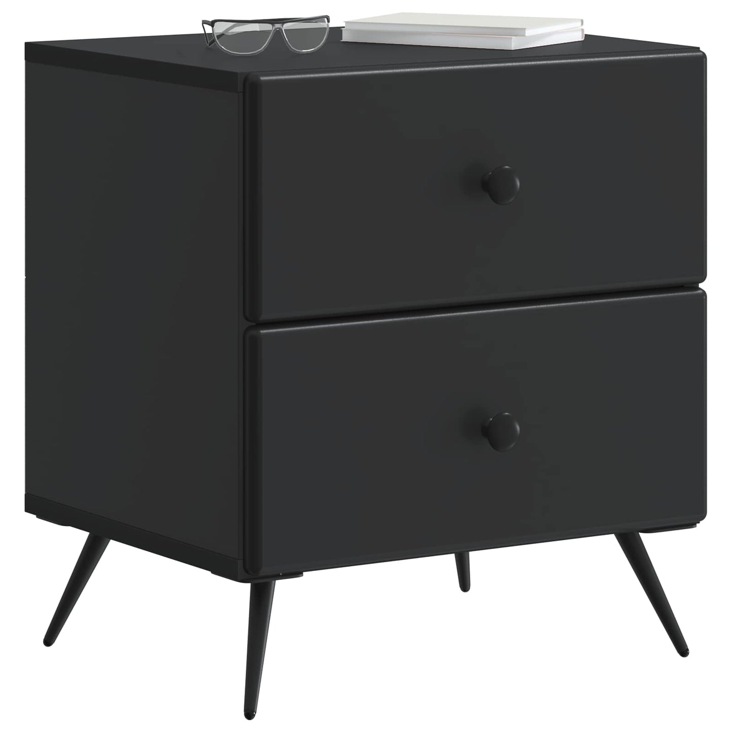 Bedside Cabinet Black 43 x 34.5 x 47.5 cm Engineered Wood