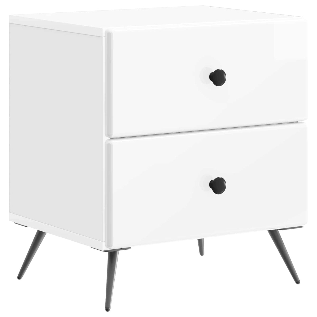 Bedside Cabinet 2 pcs High Gloss White 43 x 34.5 x 47.5 cm