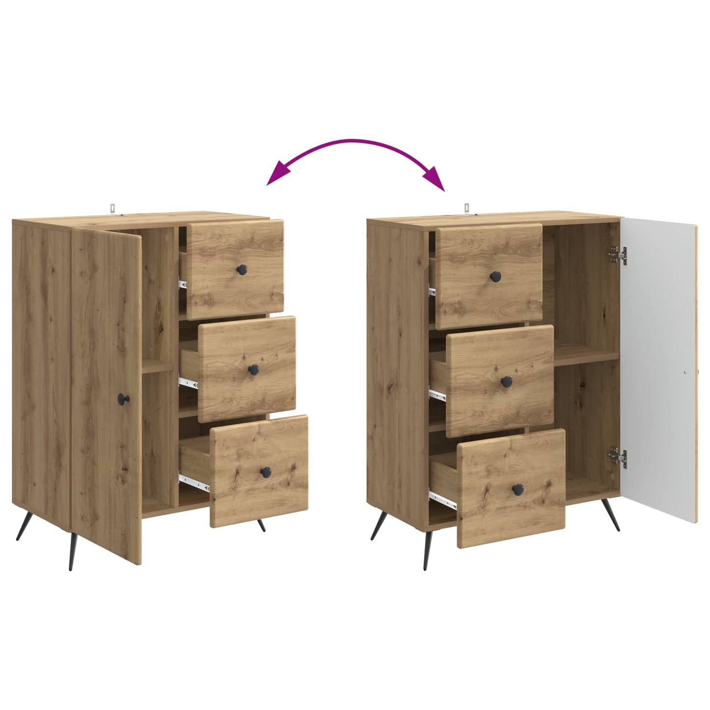 Sideboard Artisan Oak 66 x 34.5 x 90 cm Engineered Wood