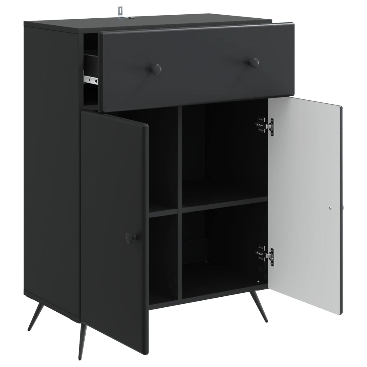 Sideboard Black 66 x 34.5 x 90 cm Engineered Wood