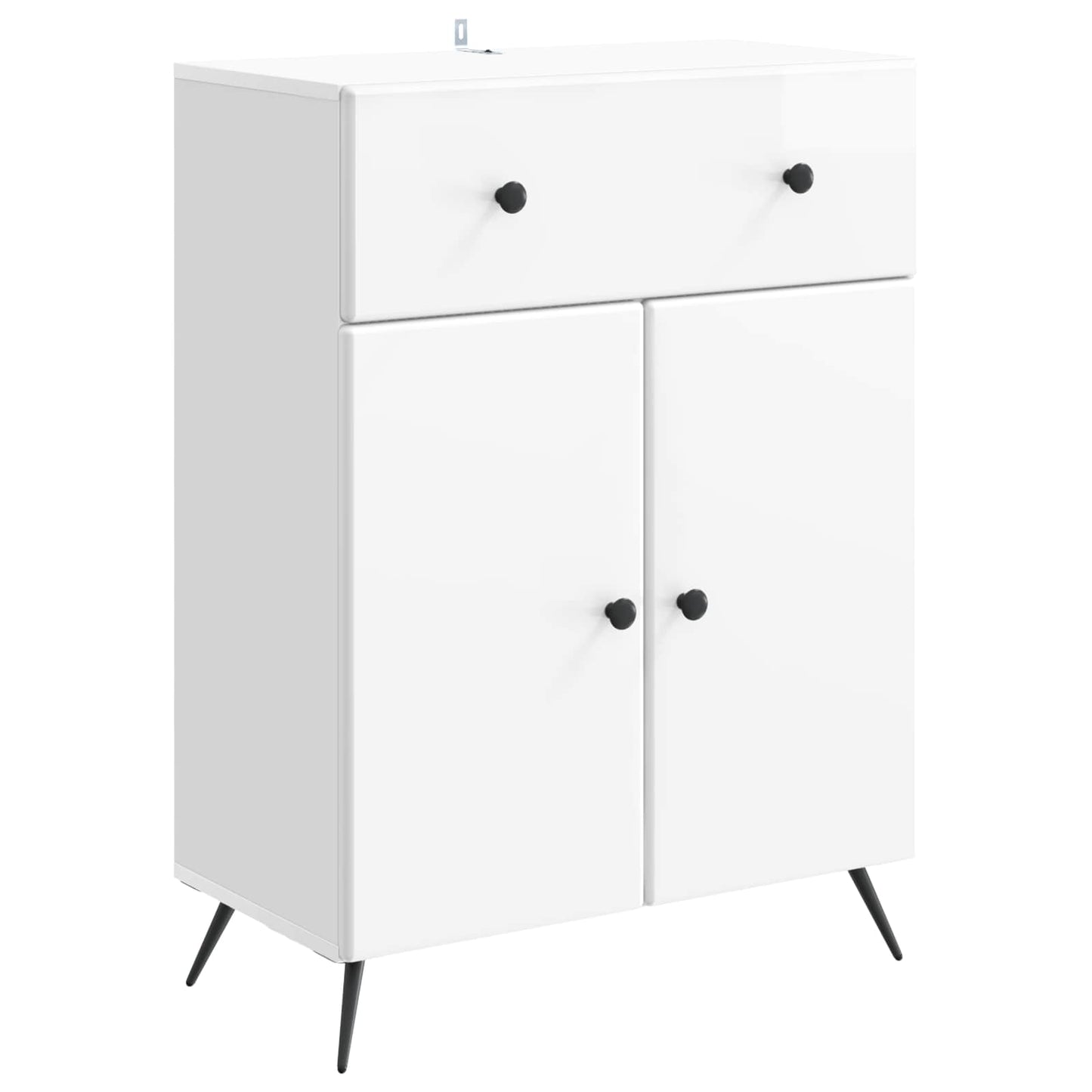 Sideboard High Gloss White 66 x 34.5 x 90 cm Engineered Wood