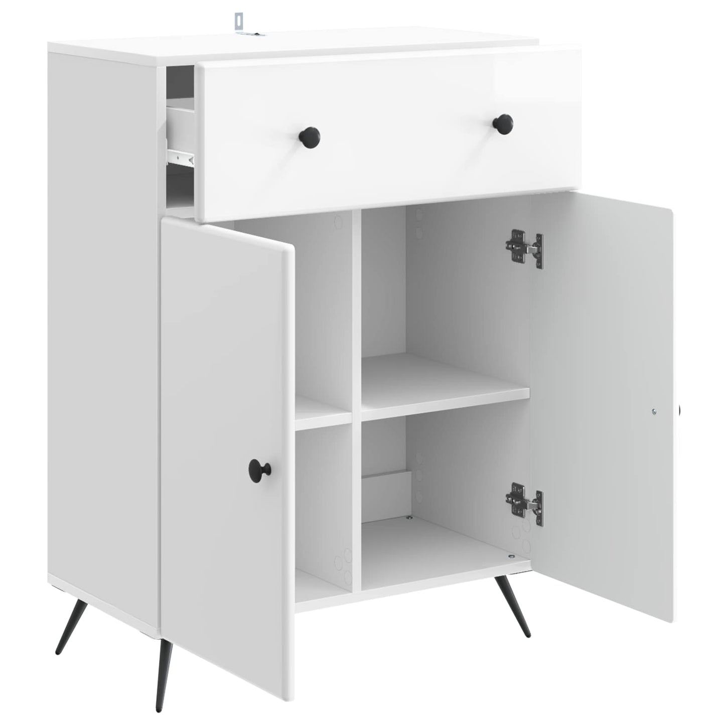 Sideboard High Gloss White 66 x 34.5 x 90 cm Engineered Wood