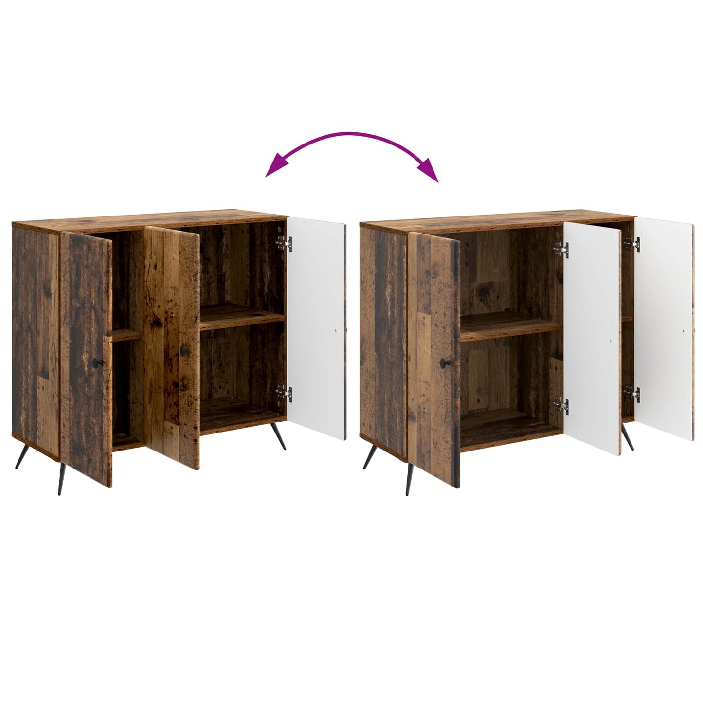 Sideboard Old Wood 89 x 34.5 x 80 cm Engineered Wood