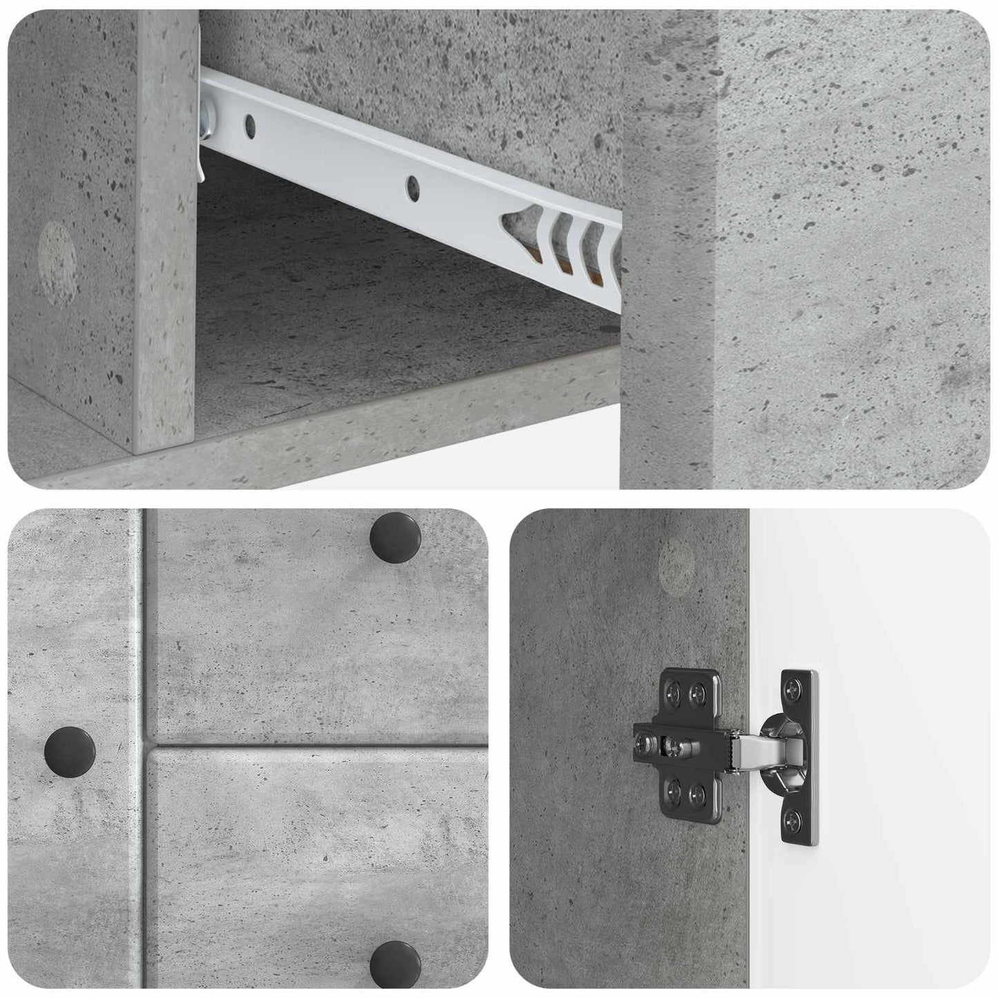 Sideboard Concrete Grey 89 x 34.5 x 60 cm Engineered Wood