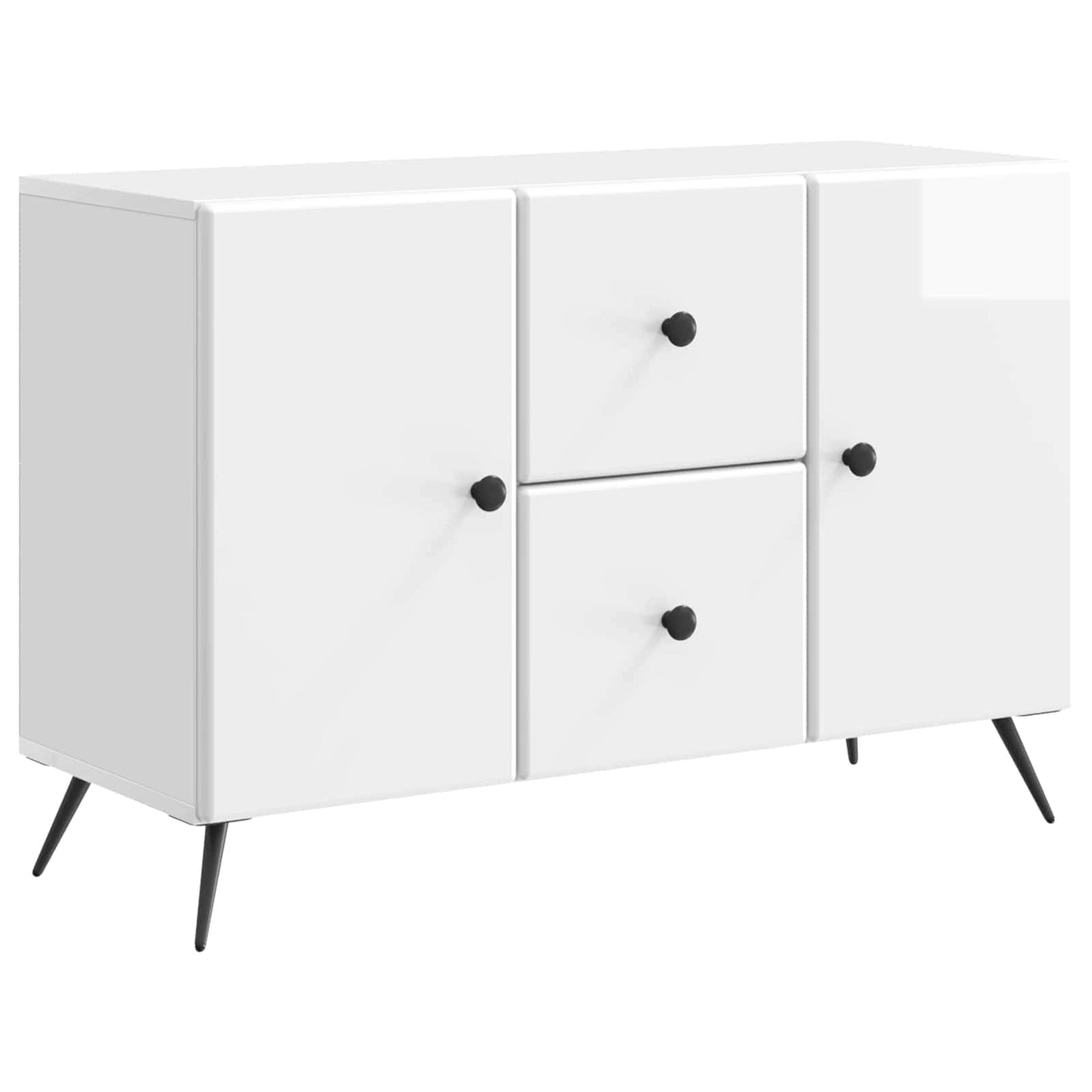 Sideboard High Gloss White 89 x 34.5 x 60 cm Engineered Wood