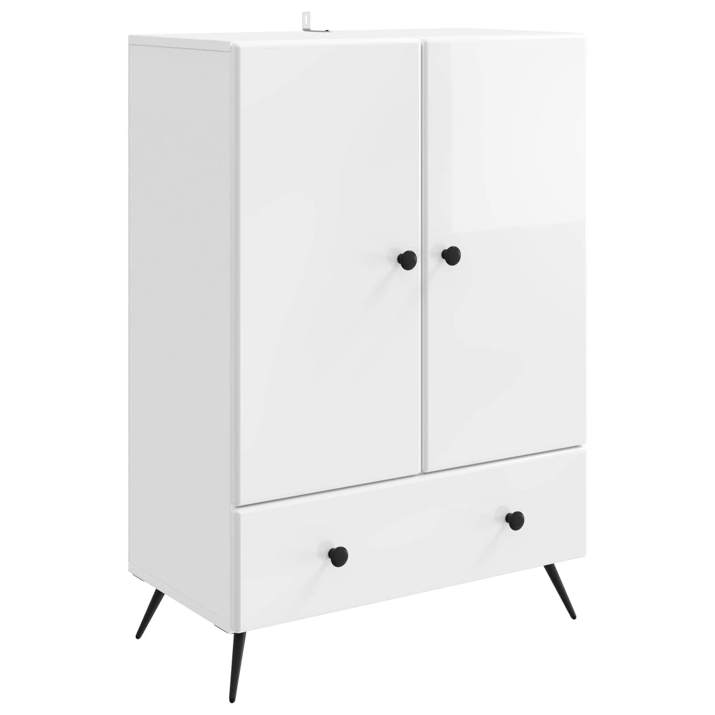 Sideboard High Gloss White 66 x 34.5 x 95 cm Engineered Wood