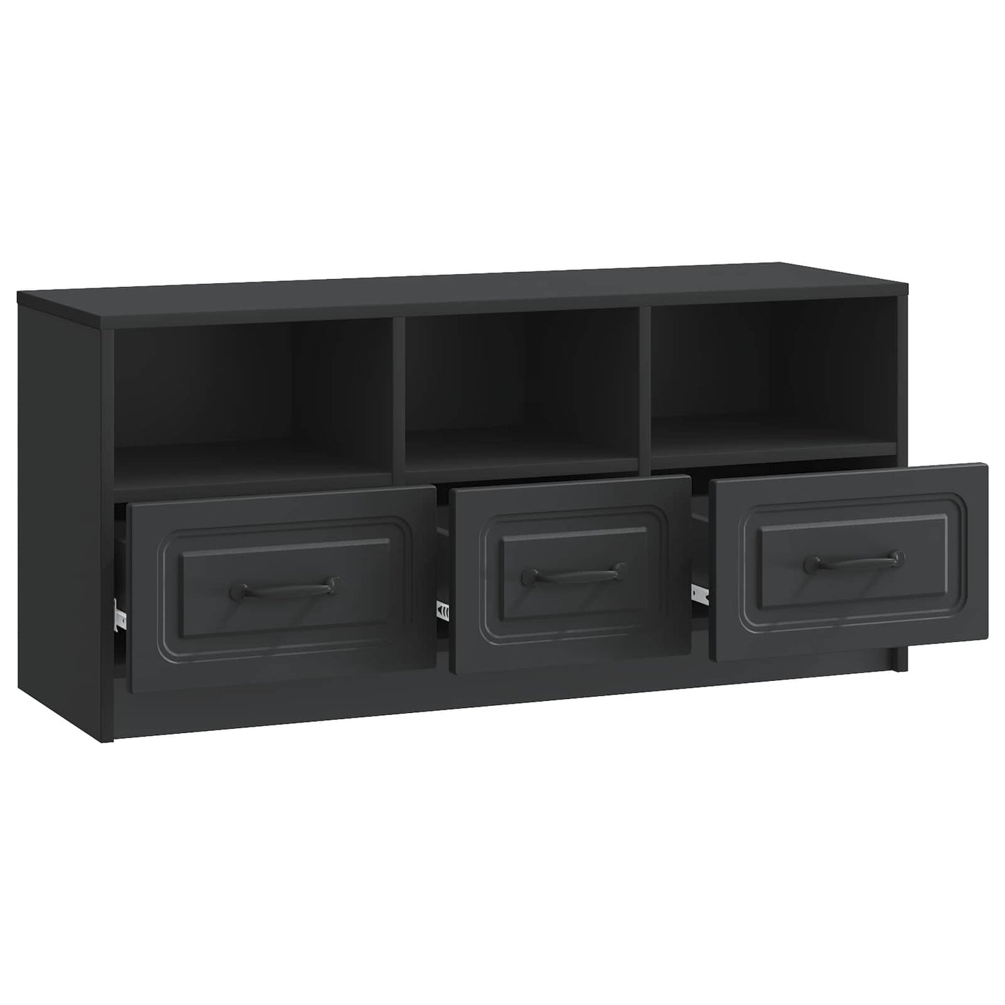 TV Cabinet with Drawer Black 102 x 34.5 x 47 cm Engineered Wood