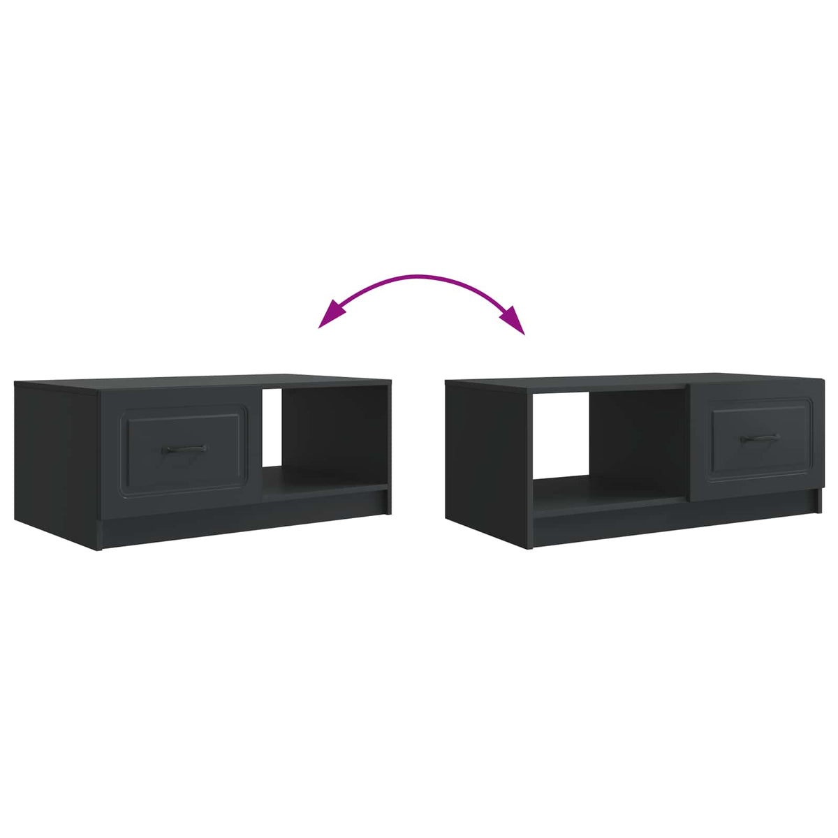 Coffee Table Black 90 x 50 x 37 cm Engineered Wood