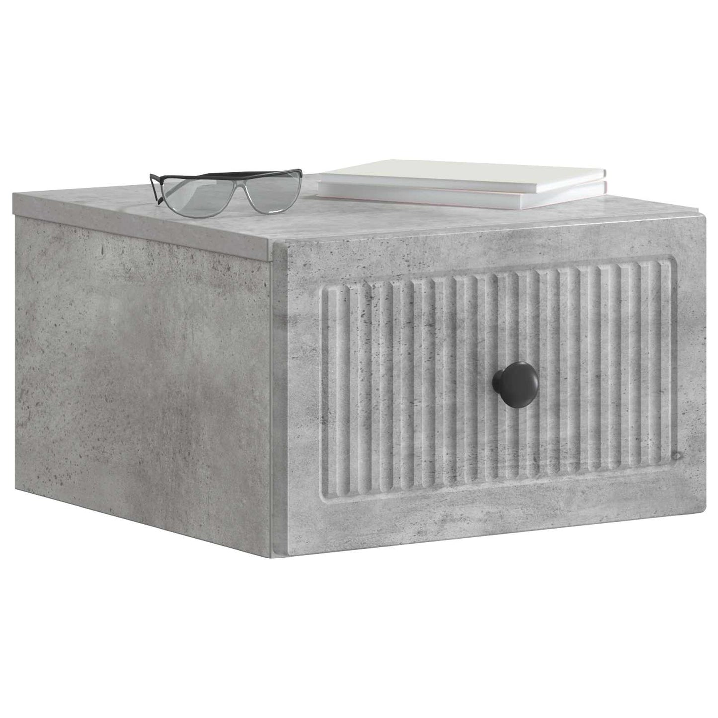 Wall-Mounted Bedside Cabinet 2 pcs Concrete Grey