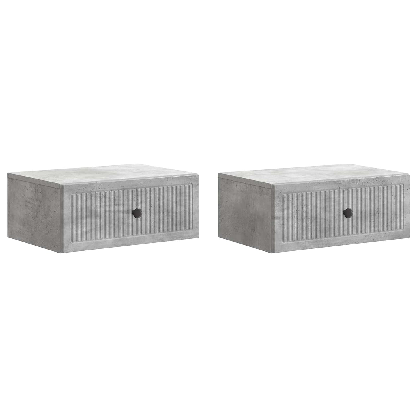 Bedside Cabinet 2 pcs Concrete Grey 49 x 34.5 x 20 cm