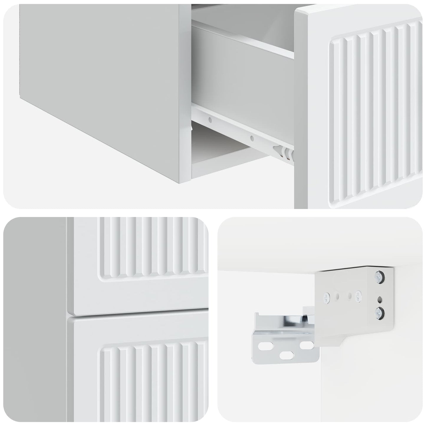 Wall-Mounted Bedside Cabinet 2 pcs White 33 x 34.5 x 40 cm