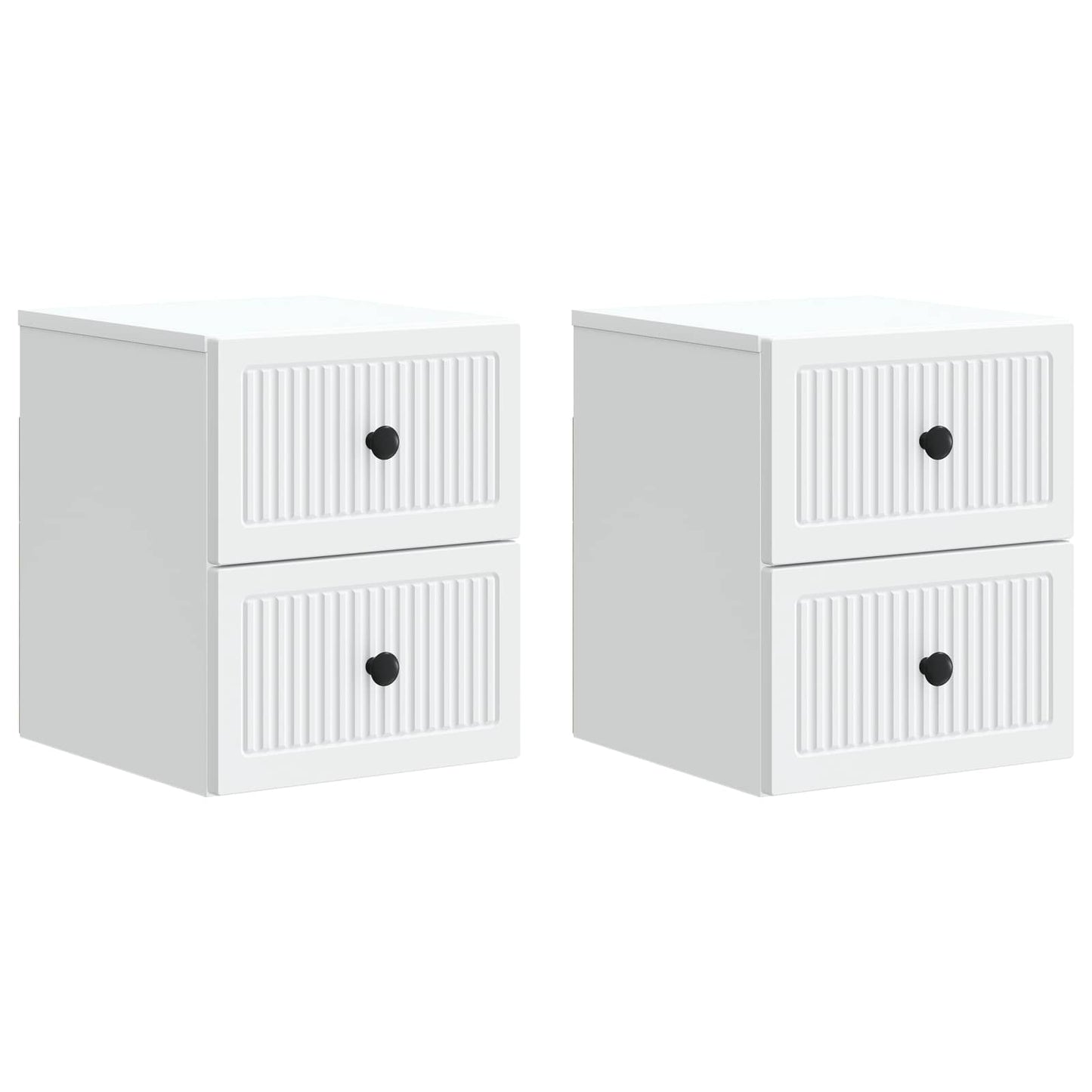 Wall-Mounted Bedside Cabinet 2 pcs White 33 x 34.5 x 40 cm