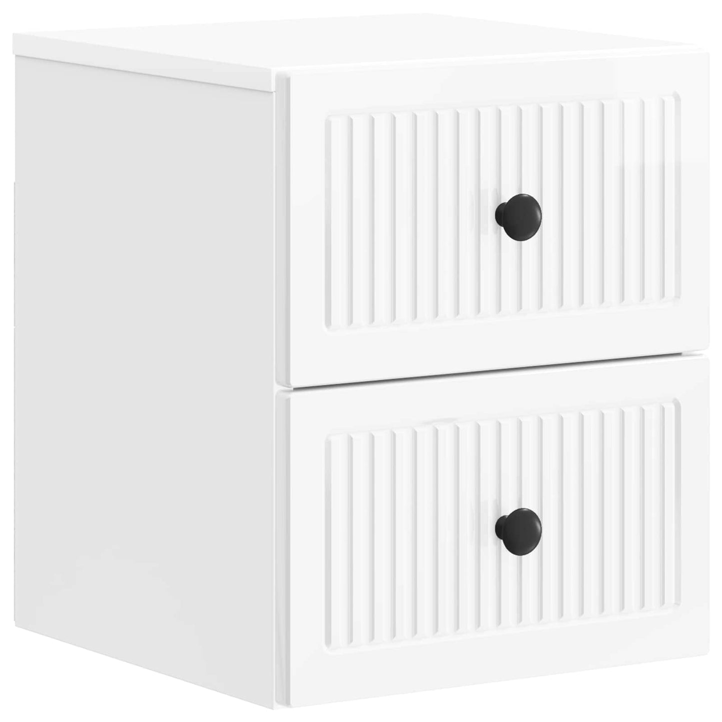 Wall-Mounted Bedside Cabinet High Gloss White 33 x 34.5 x 40 cm