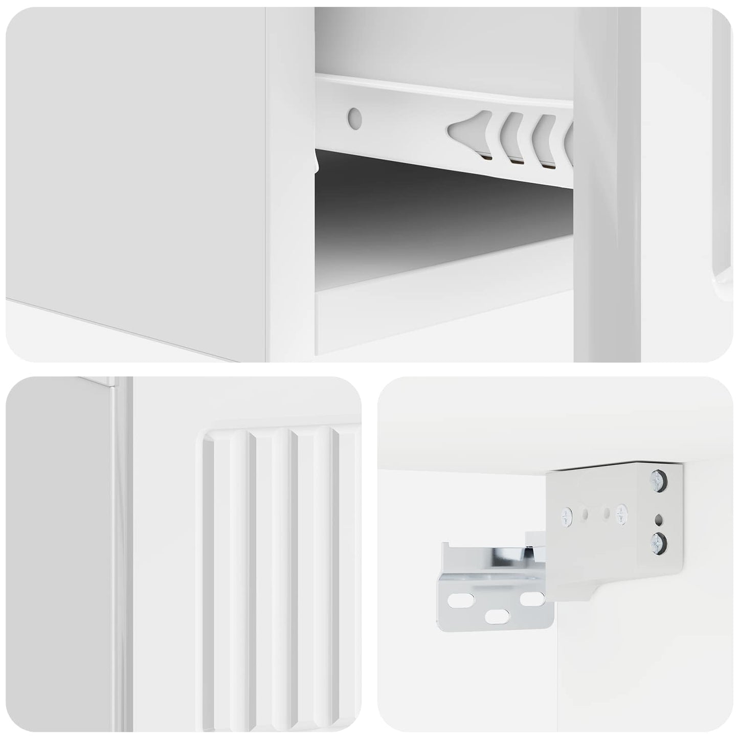 Wall-Mounted Side Table High Gloss White 59 x 34.5 x 17 cm