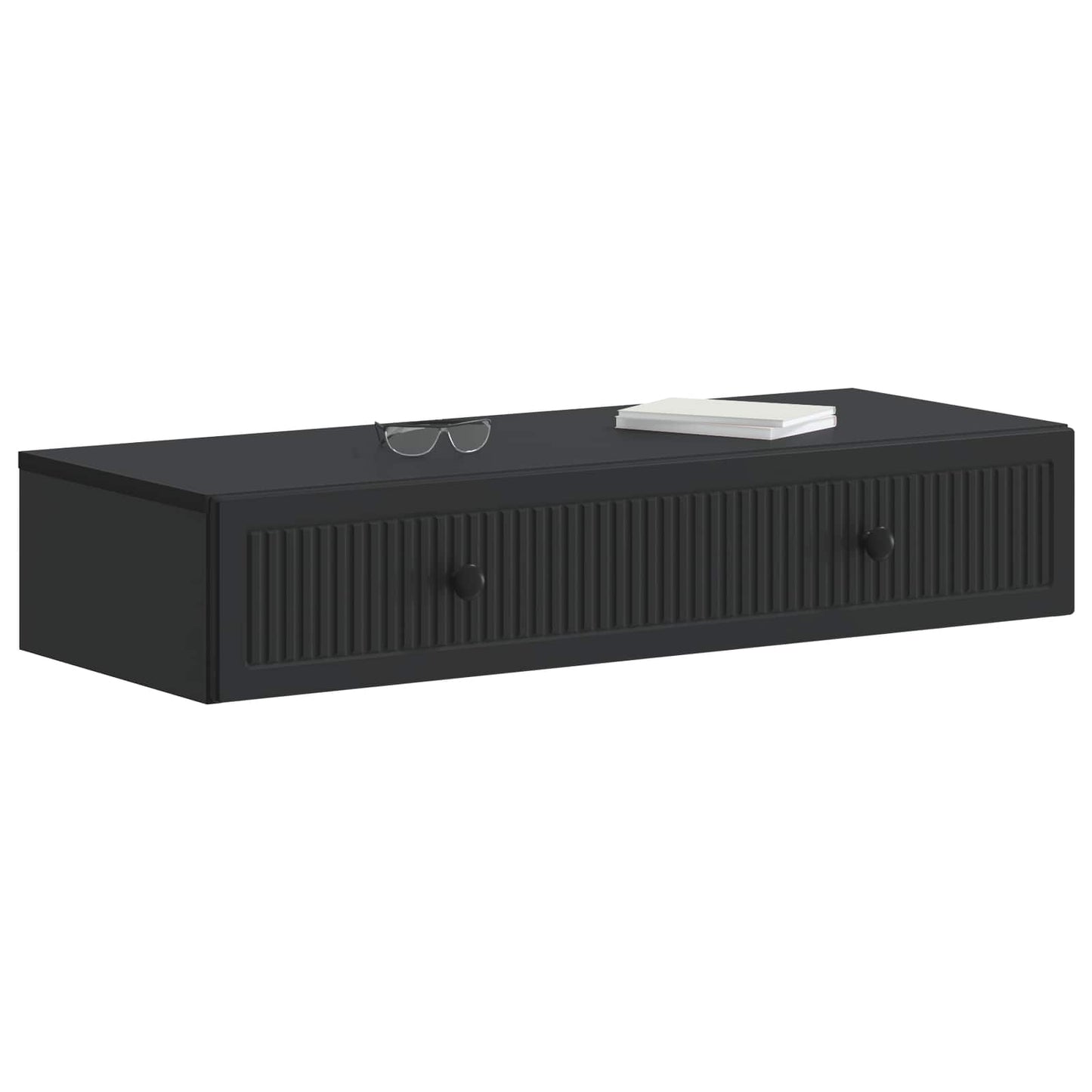 Wall-Mounted Side Table Wall-mounted Black 87.5 x 34.5 x 17 cm
