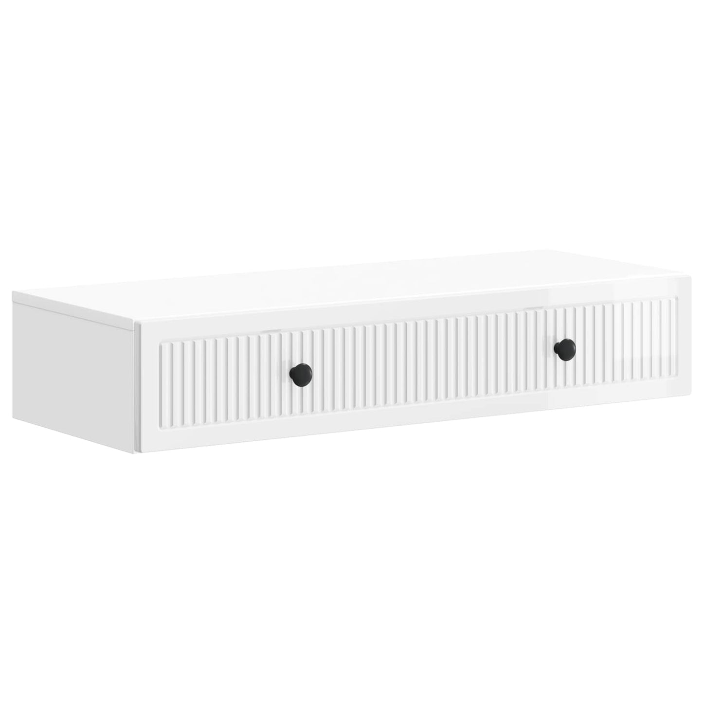 Wall-Mounted Side Table High Gloss White 87.5 x 34.5 x 17 cm