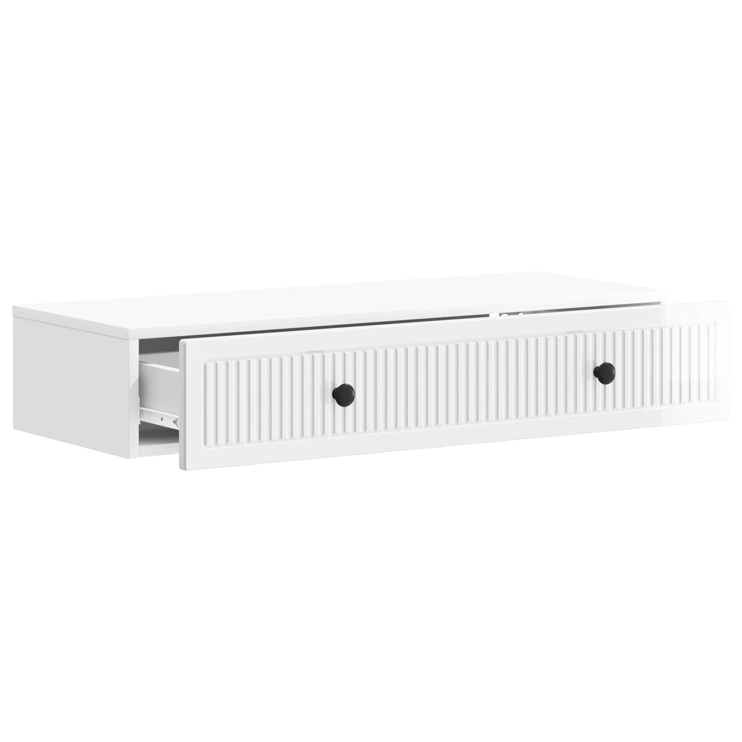 Wall-Mounted Side Table High Gloss White 87.5 x 34.5 x 17 cm
