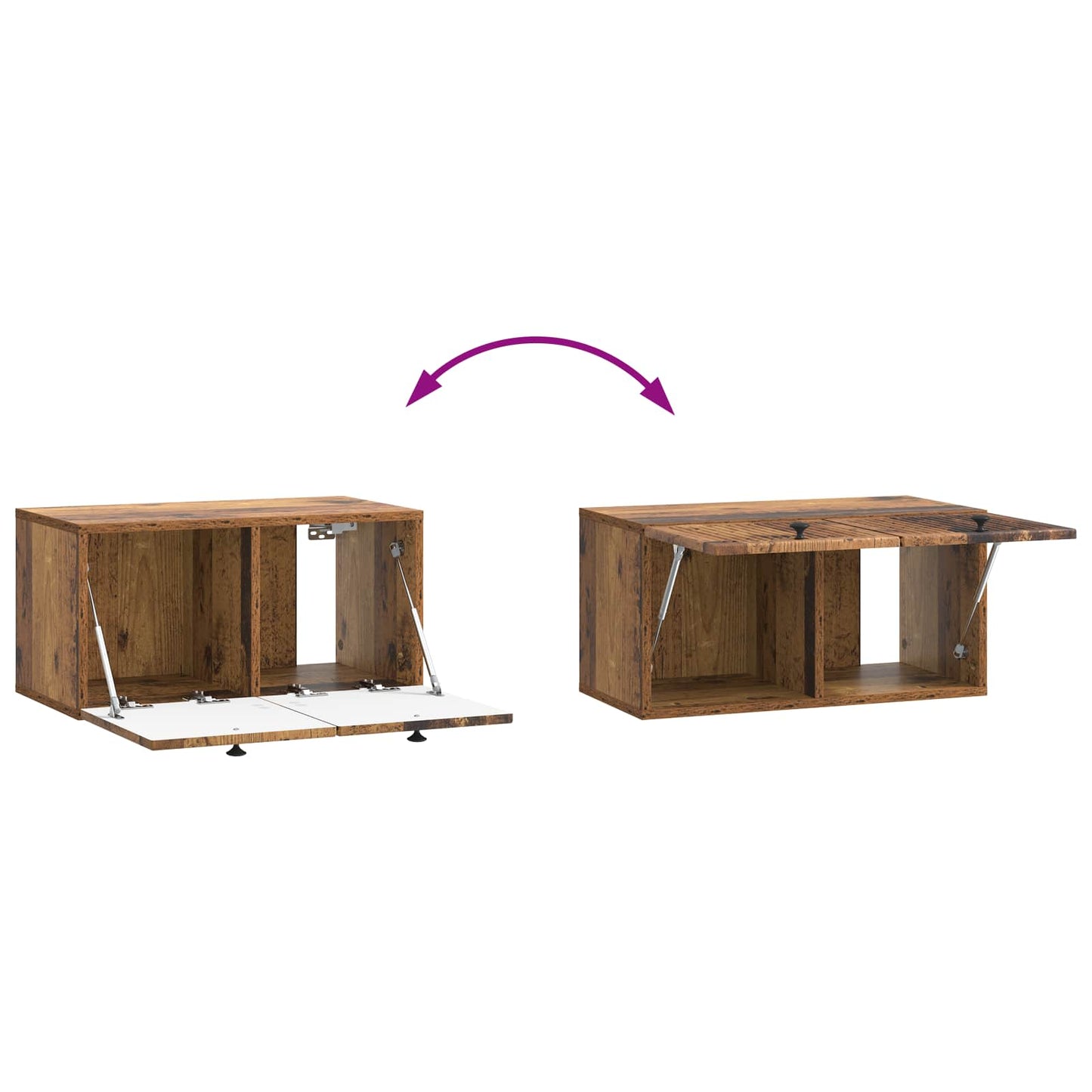 Wall-Mounted TV Cabinet Wall-mounted Old Wood 59.5 x 31 x 30 cm