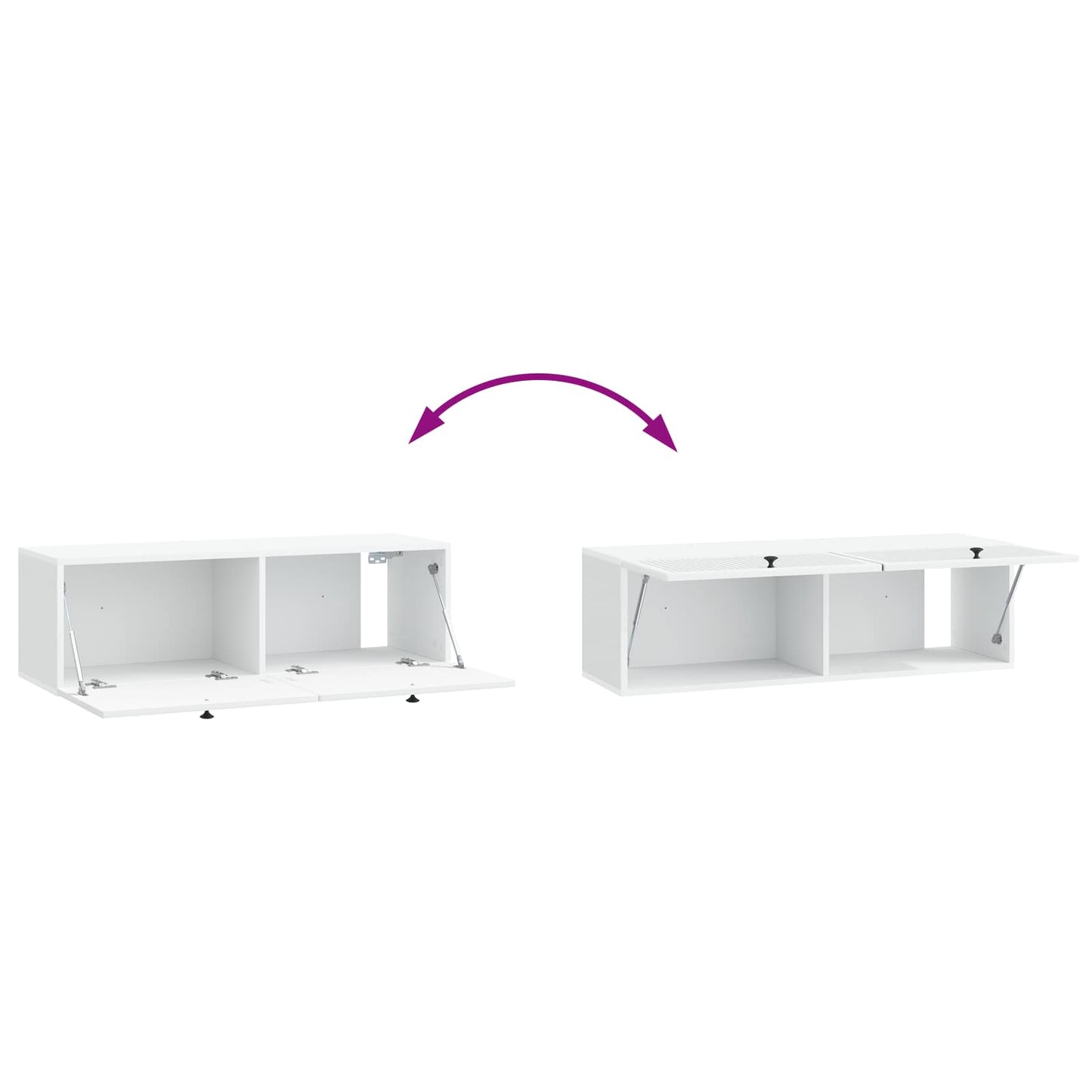Wall-Mounted TV Cabinet White 98 x 31 x 30 cm Engineered Wood