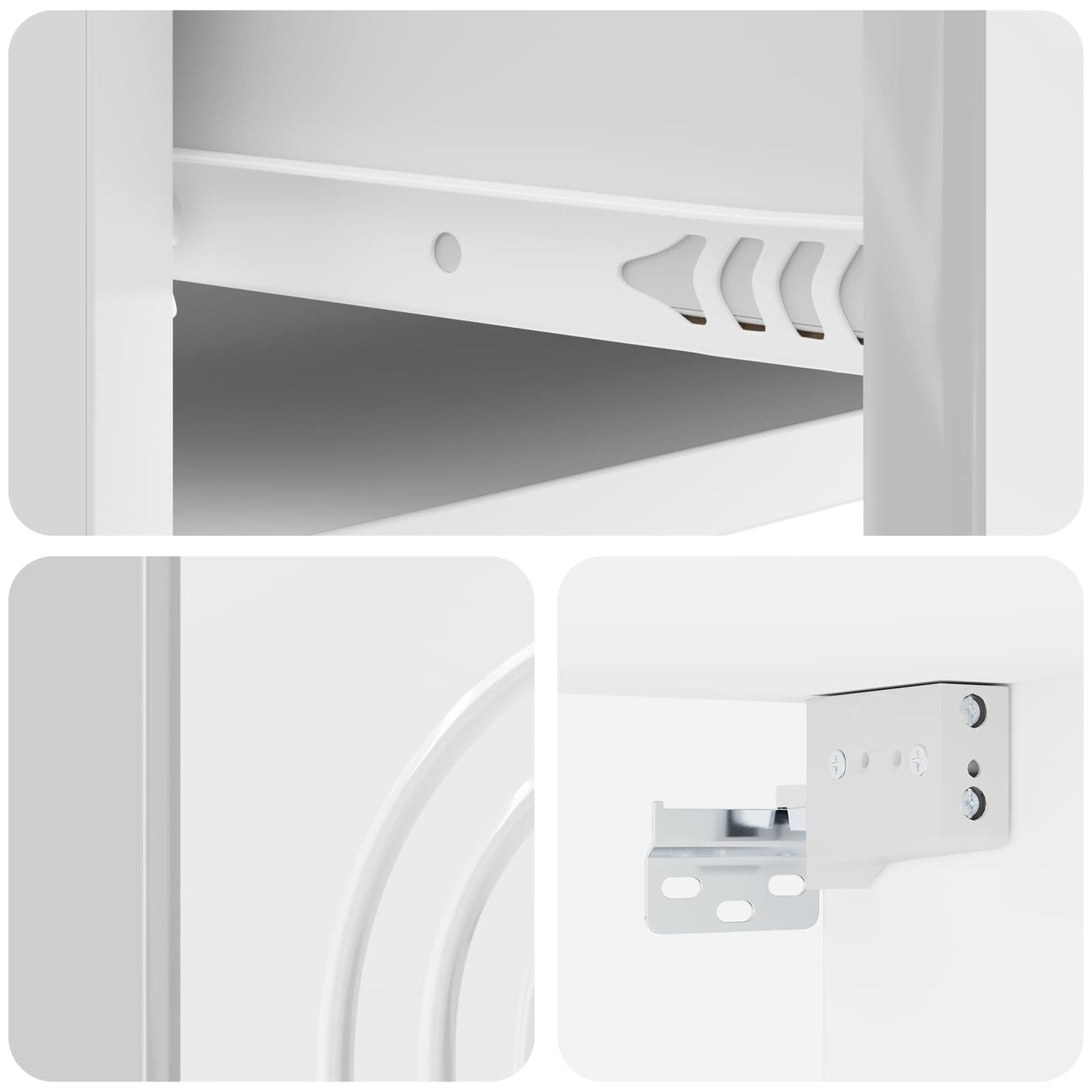 Wall-Mounted Bedside Cabinet High Gloss White 33 x 34.5 x 20 cm