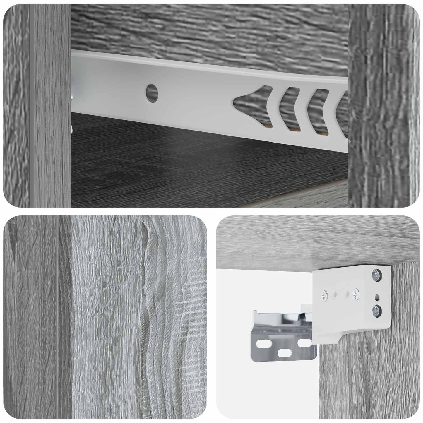Wall-Mounted Bedside Cabinet Grey Sonoma 49 x 34.5 x 20 cm