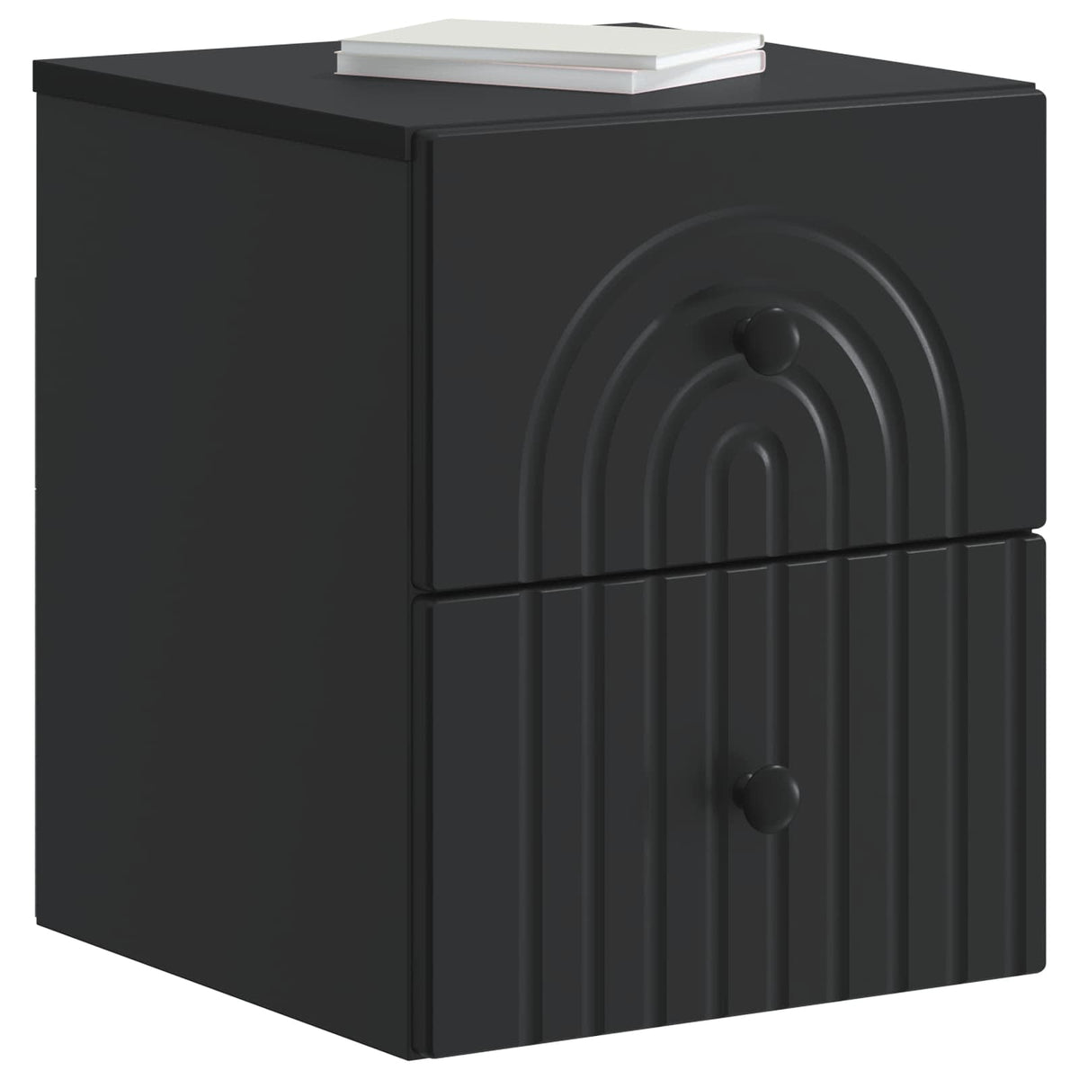 Wall-Mounted Bedside Cabinet 2 pcs Black 33 x 34.5 x 40 cm