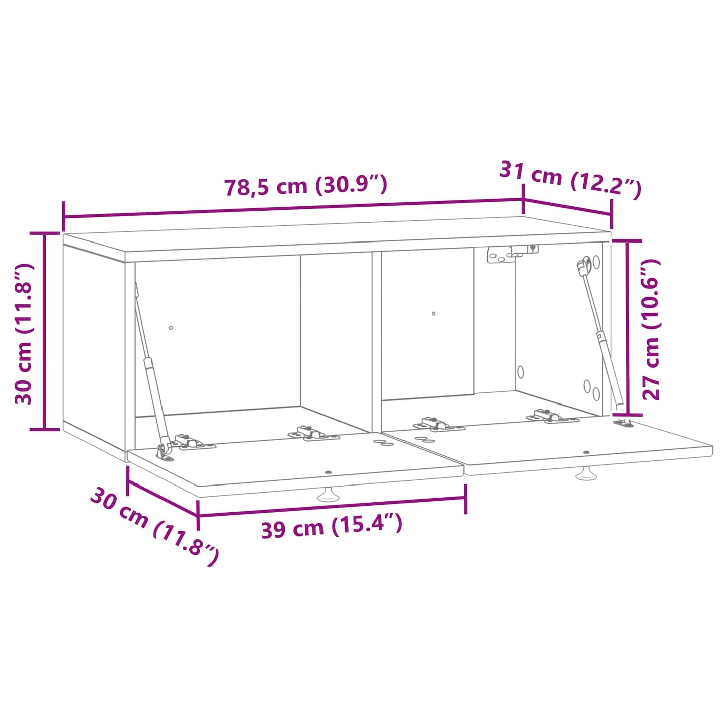 Wall-Mounted TV Cabinet Smoked Oak 78.5 x 31 x 30 cm