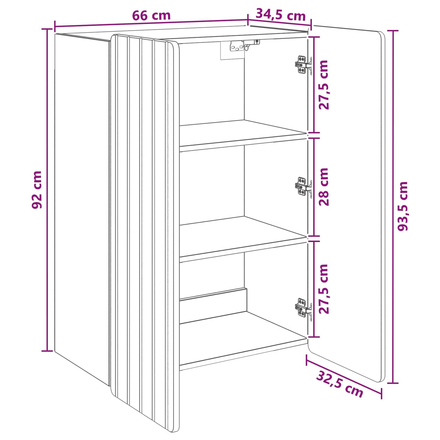 Wall-Mounted Cabinet Grey Sonoma 66 x 34.5 x 92 cm