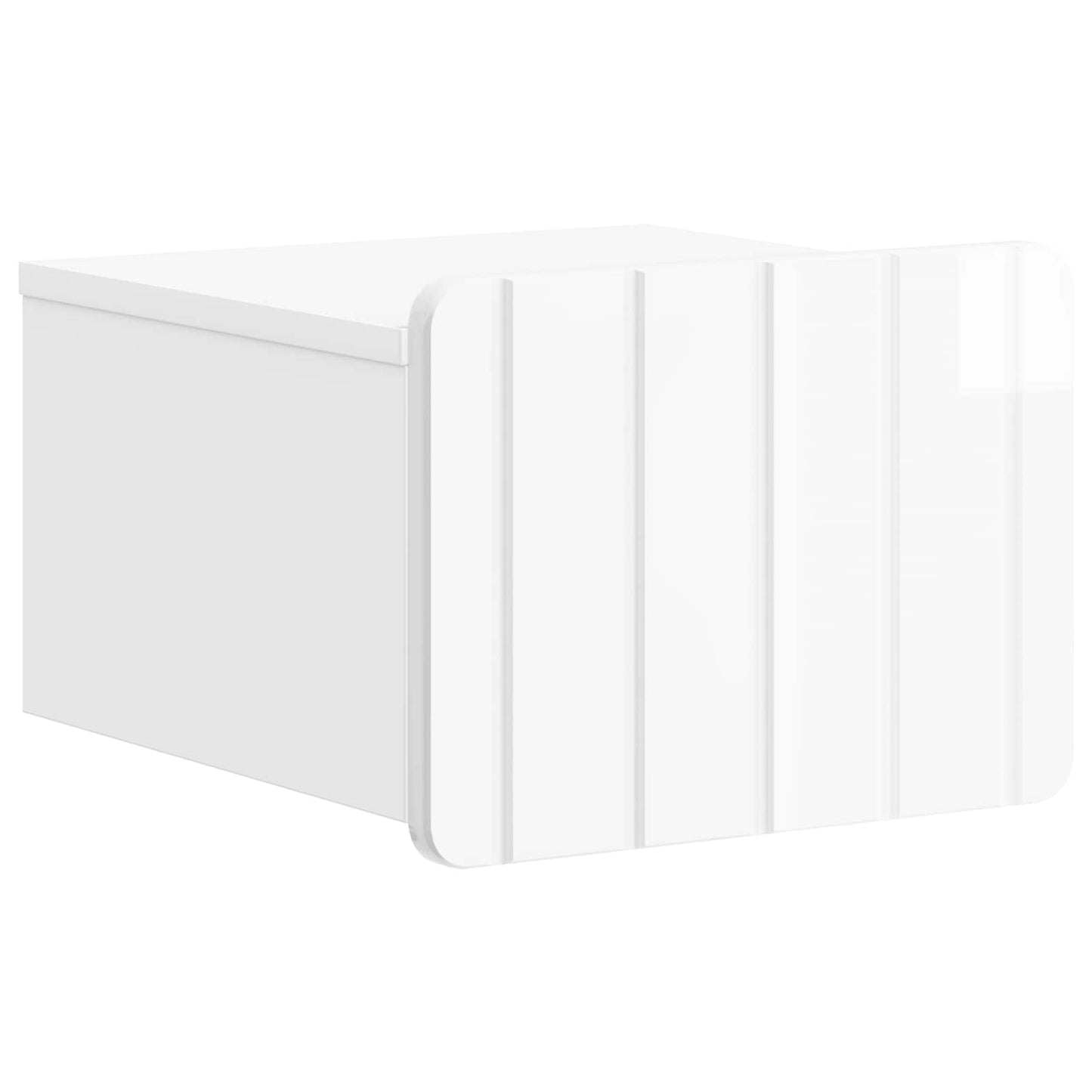 Wall-Mounted Bedside Cabinet High Gloss White 33 x 34.5 x 24 cm