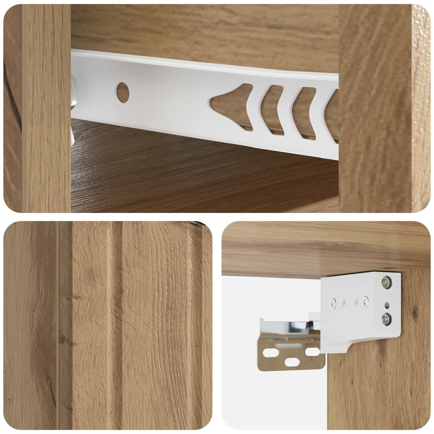 Wall-Mounted Bedside Cabinet 2 pcs Artisan Oak