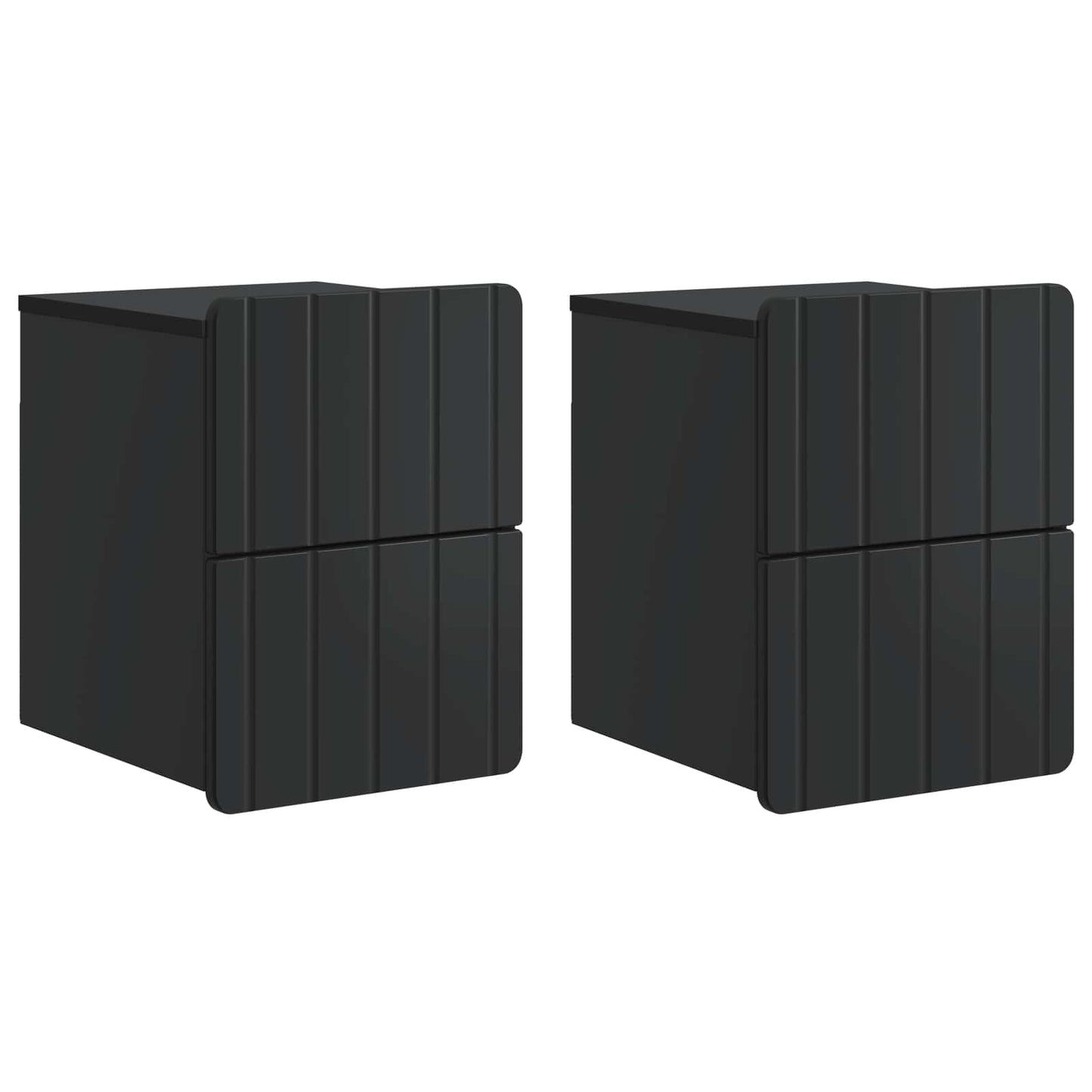 Wall-Mounted Bedside Cabinet 2 pcs Black 33 x 34.5 x 43 cm