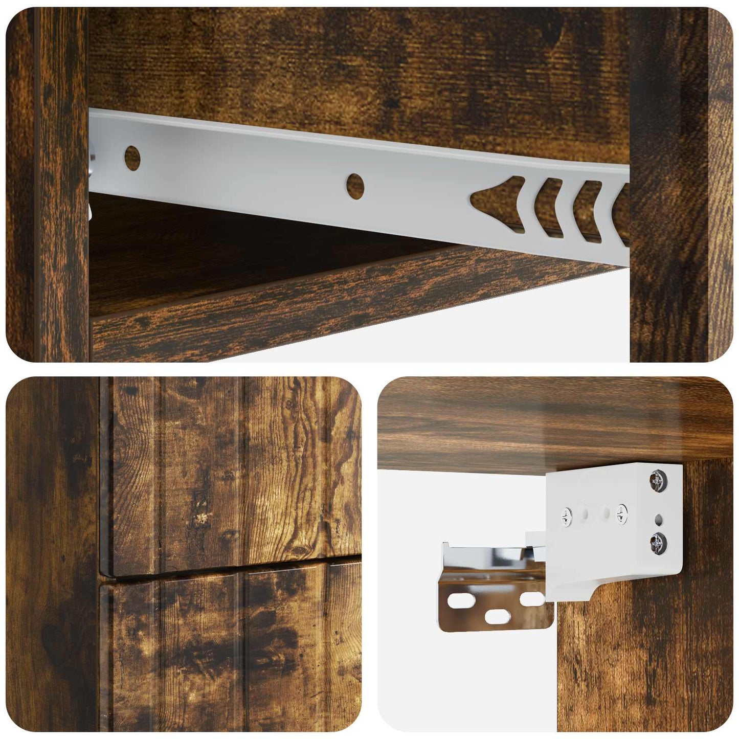 Wall-Mounted Bedside Cabinet Smoked Oak 33 x 34.5 x 43 cm