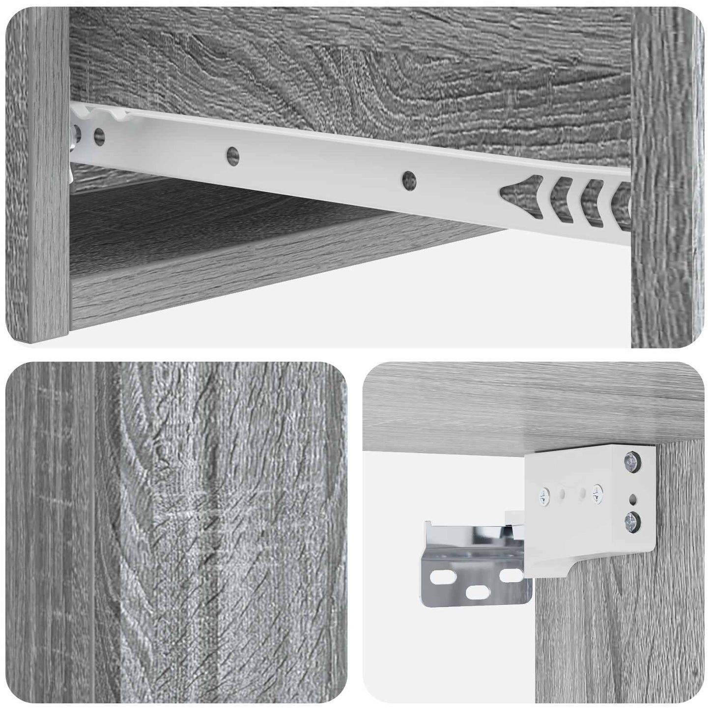 Wall-Mounted Side Table Grey Sonoma 59 x 34.5 x 17 cm