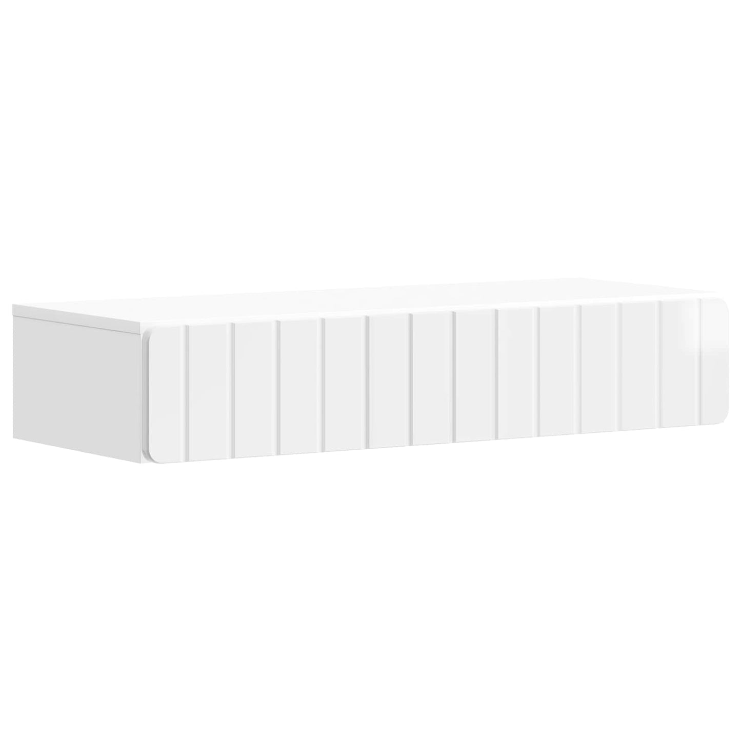 Wall-Mounted Side Table High Gloss White 87.5 x 34.5 x 17 cm