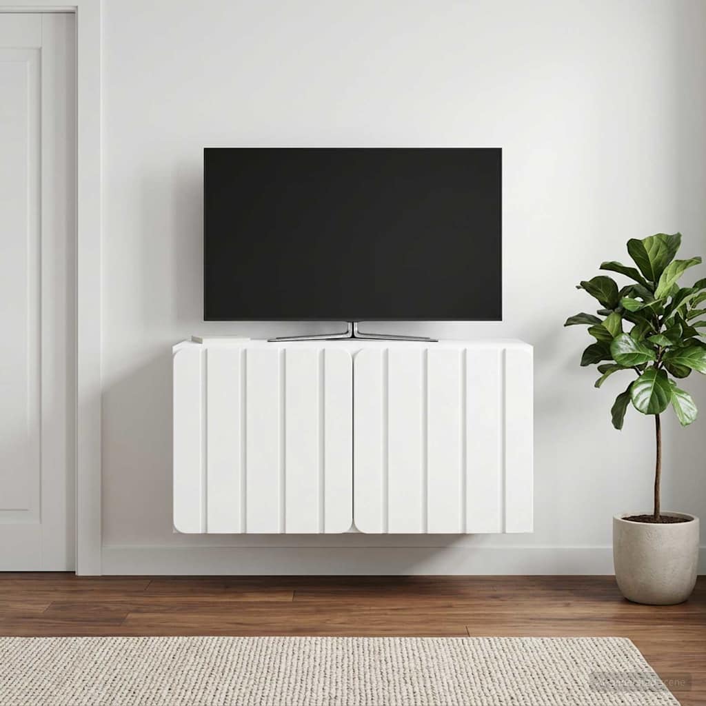 Wall-Mounted TV Cabinet 59.5 x 31 x 30 cm White Engineered Wood