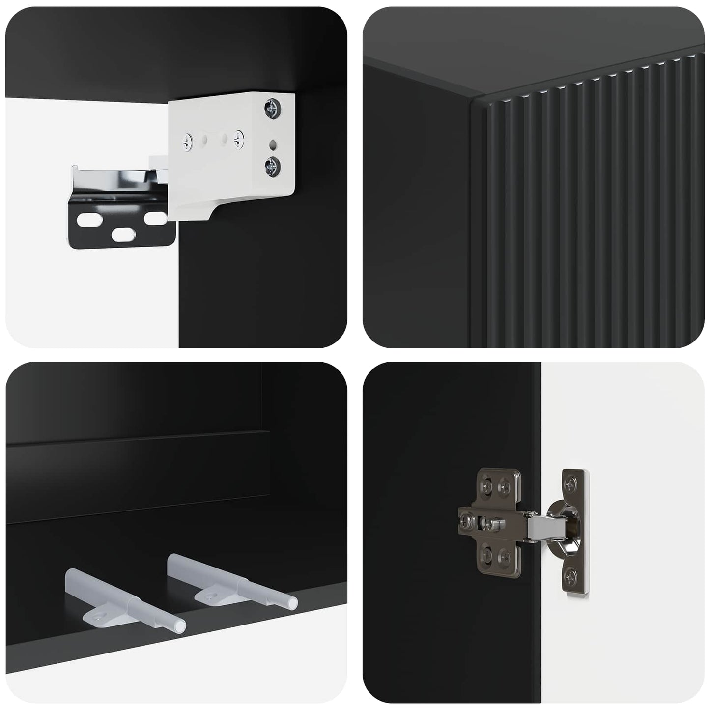 Wall-Mounted Cabinet 59 x 31 x 60 cm Engineered Wood Black